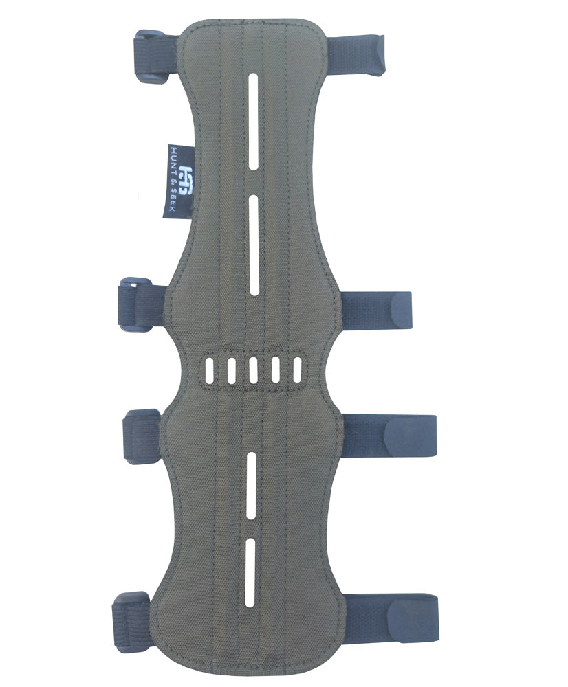 Fabric Archery Arm Guard With 4 Hook-and-Loop Adjustable Straps and Suede Leather Backing