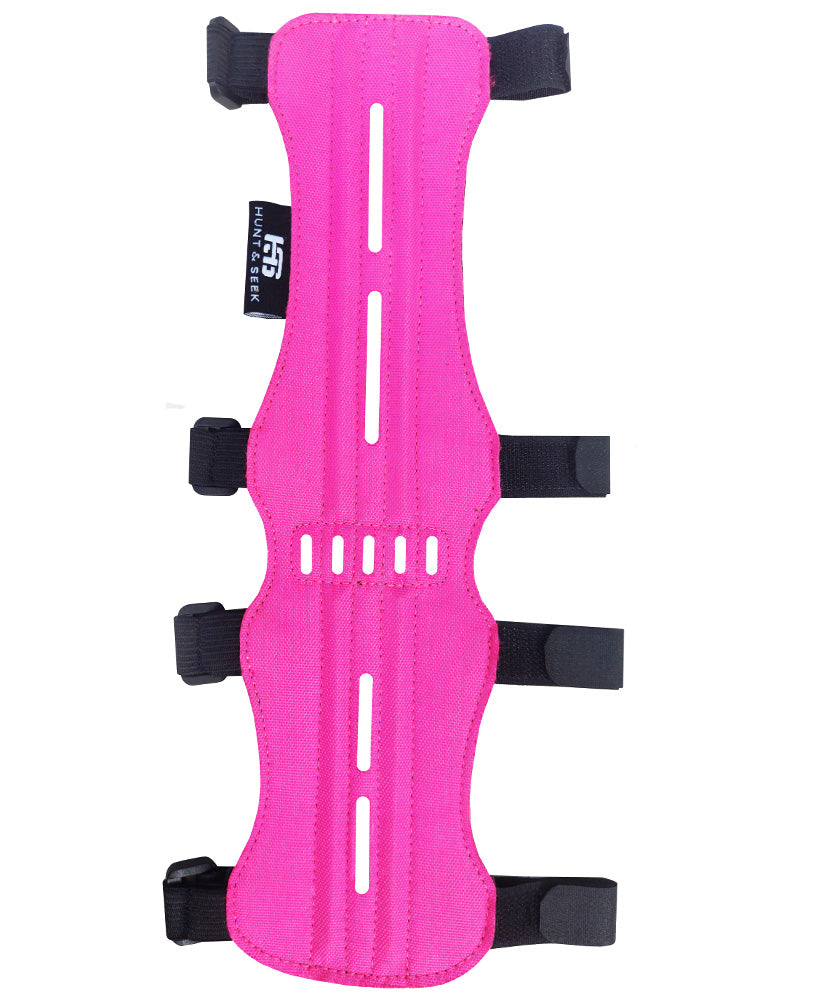 Fabric Archery Arm Guard With 4 Hook-and-Loop Adjustable Straps and Suede Leather Backing
