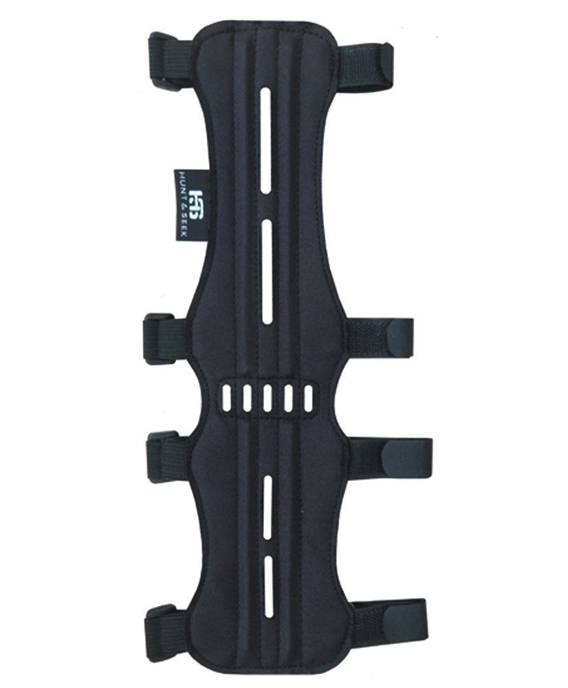 Fabric Archery Arm Guard With 4 Hook-and-Loop Adjustable Straps and Suede Leather Backing