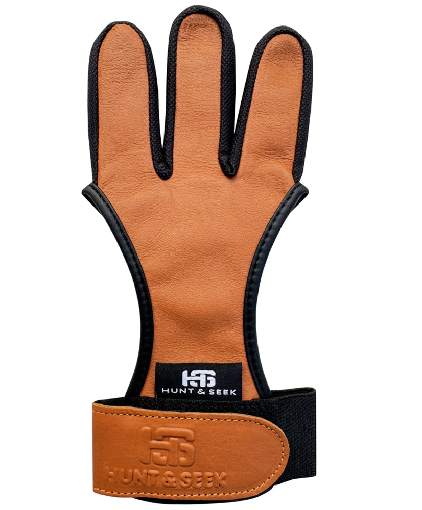 Three-Finger Cow Leather Archery Shooting Glove for Recurve & Compound Bow