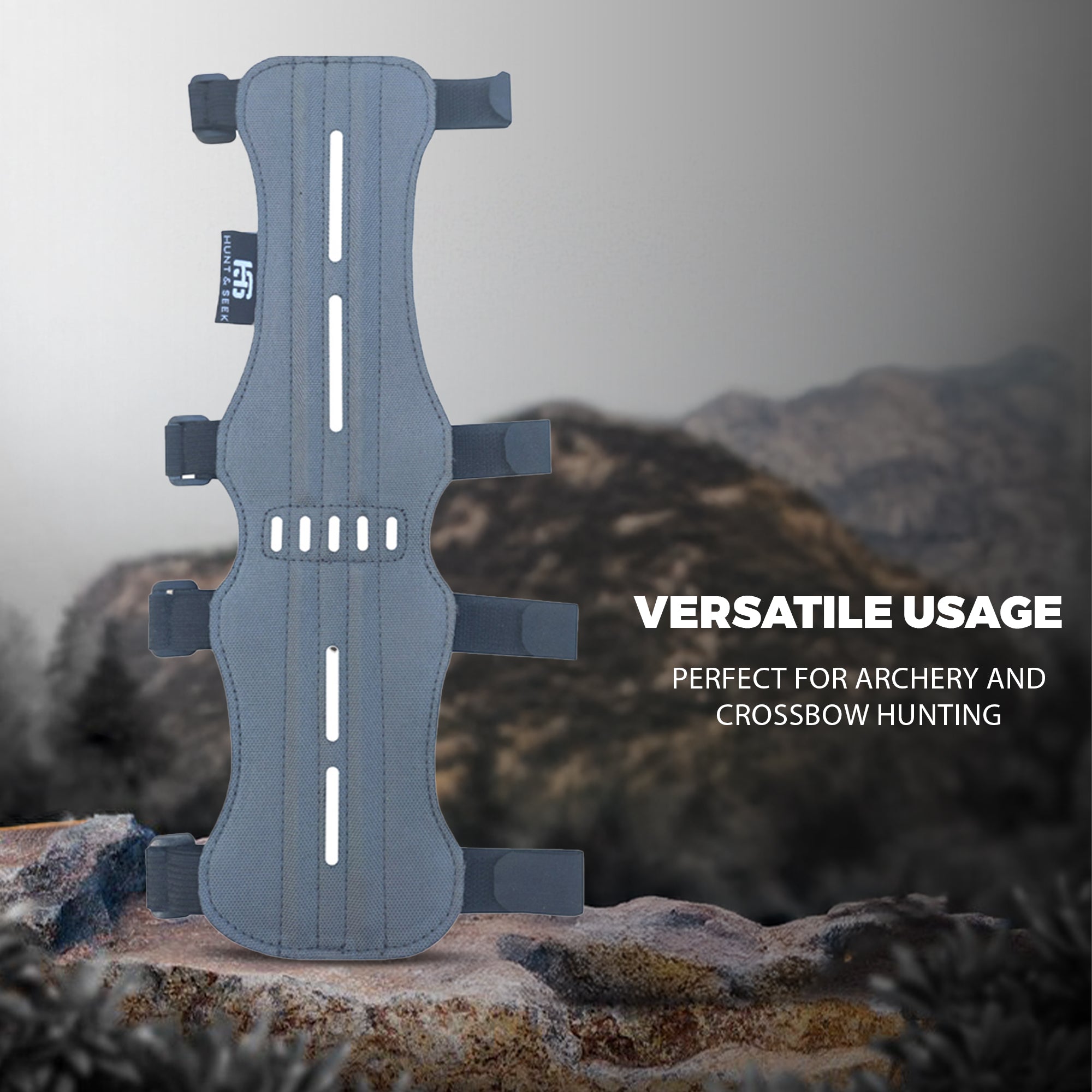 Fabric Archery Arm Guard With 4 Hook-and-Loop Adjustable Straps and Suede Leather Backing