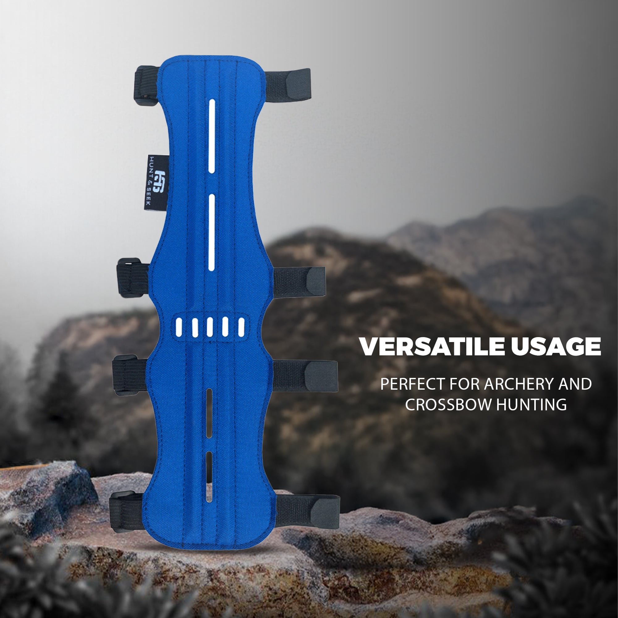 Fabric Archery Arm Guard With 4 Hook-and-Loop Adjustable Straps and Suede Leather Backing