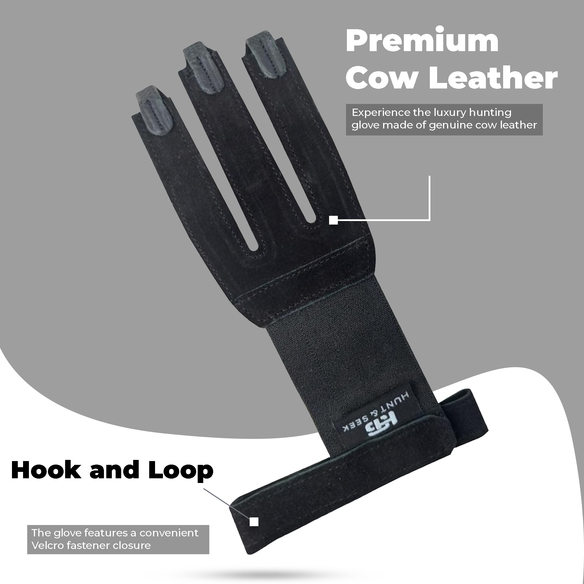 Three-Finger Premium Cow Sued Leather Shooting Glove - Unisex