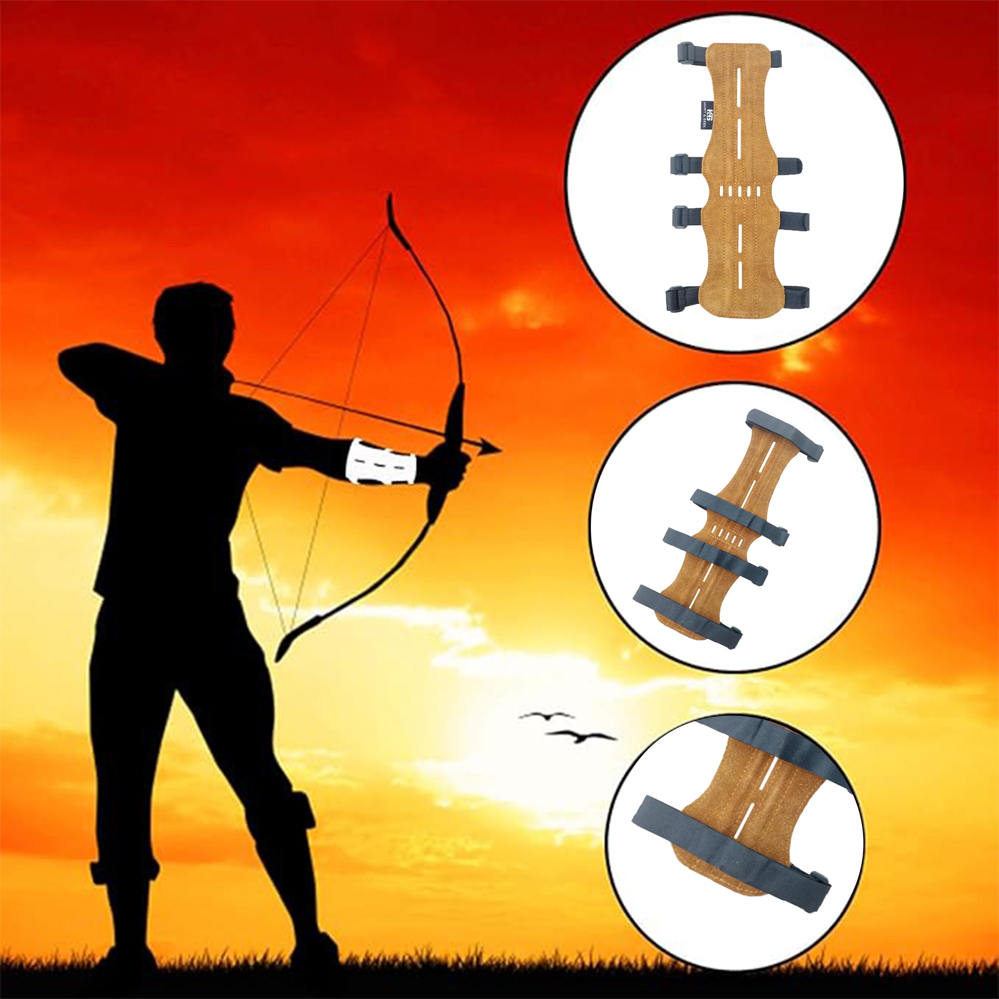 Suede Leather Arm Guard Forearm Wrist Protector for Adults - Unisex