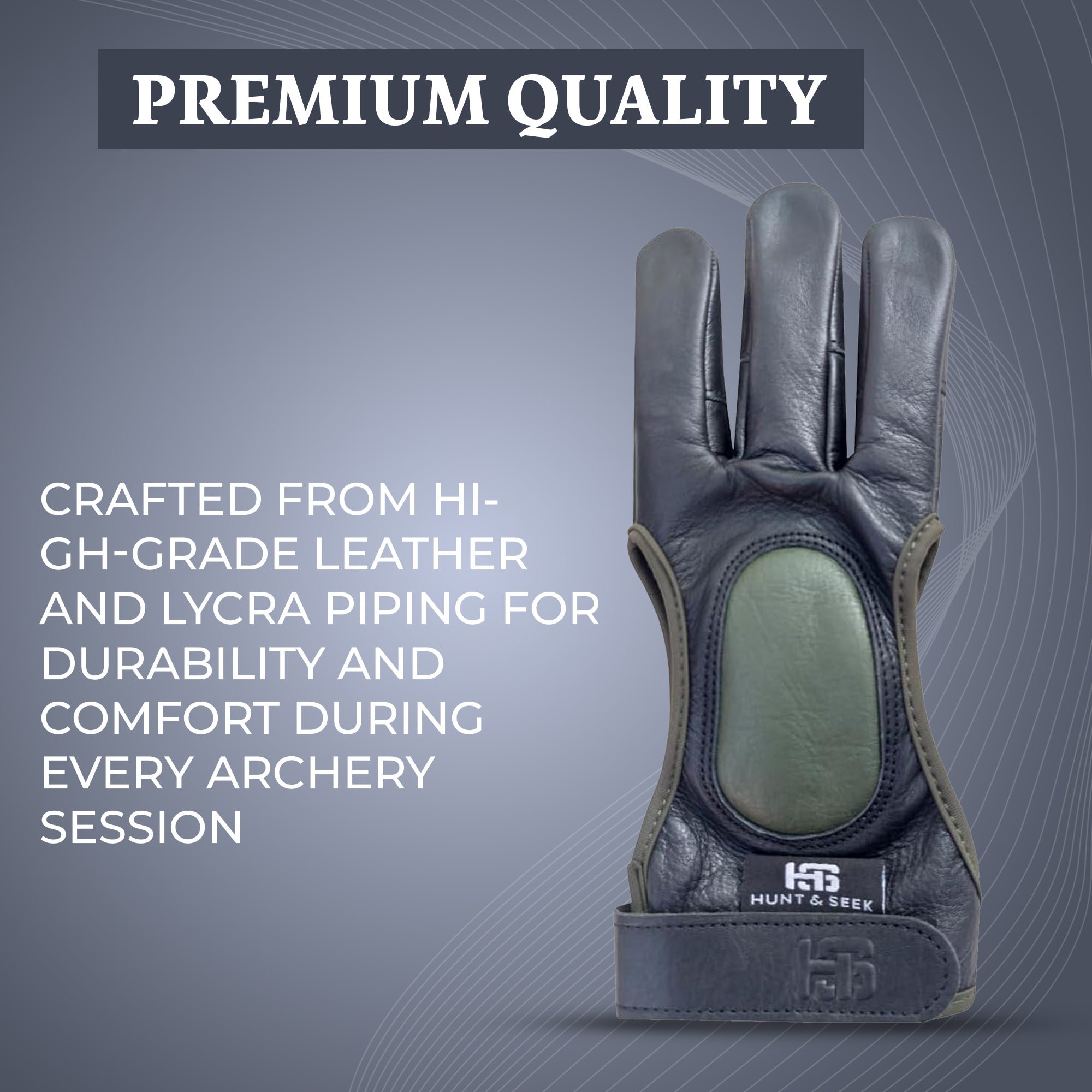 Three-Finger Cow Leather Shooting Glove for Recurve & Compound Bow