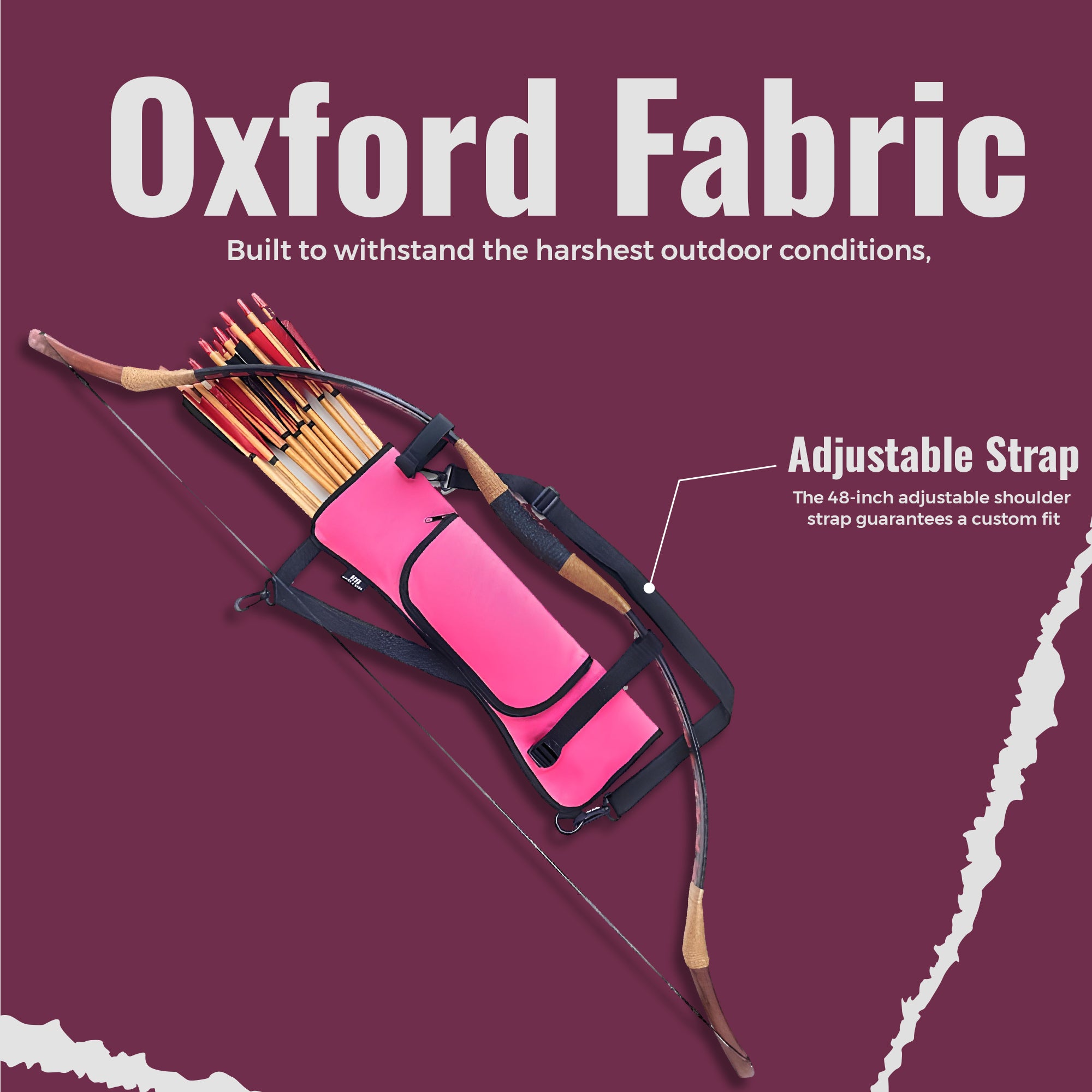 Oxford Fabric Shoulder or Side/Hip Arrow Quiver with Accessory Pocket