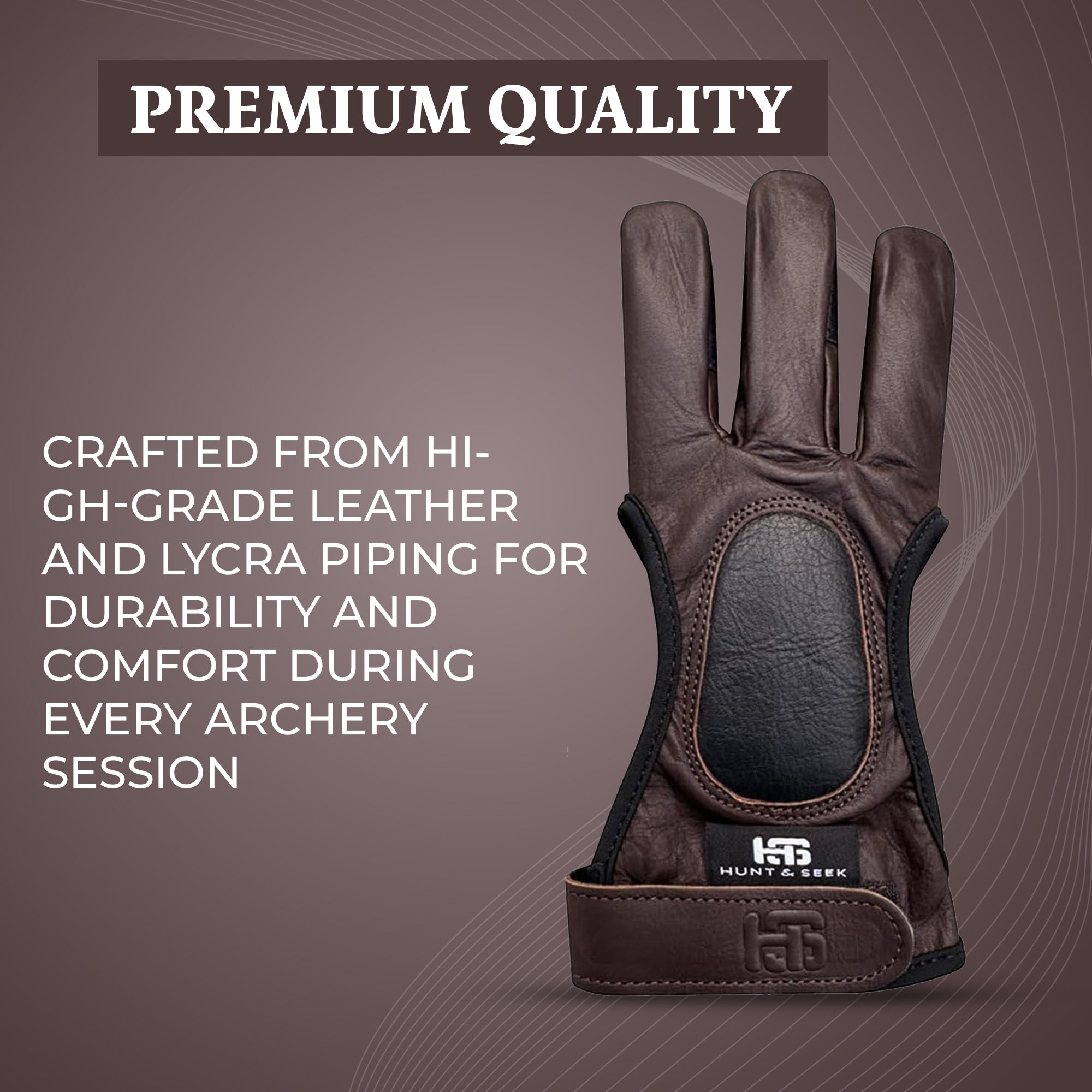 Three-Finger Cow Leather Shooting Glove for Recurve & Compound Bow