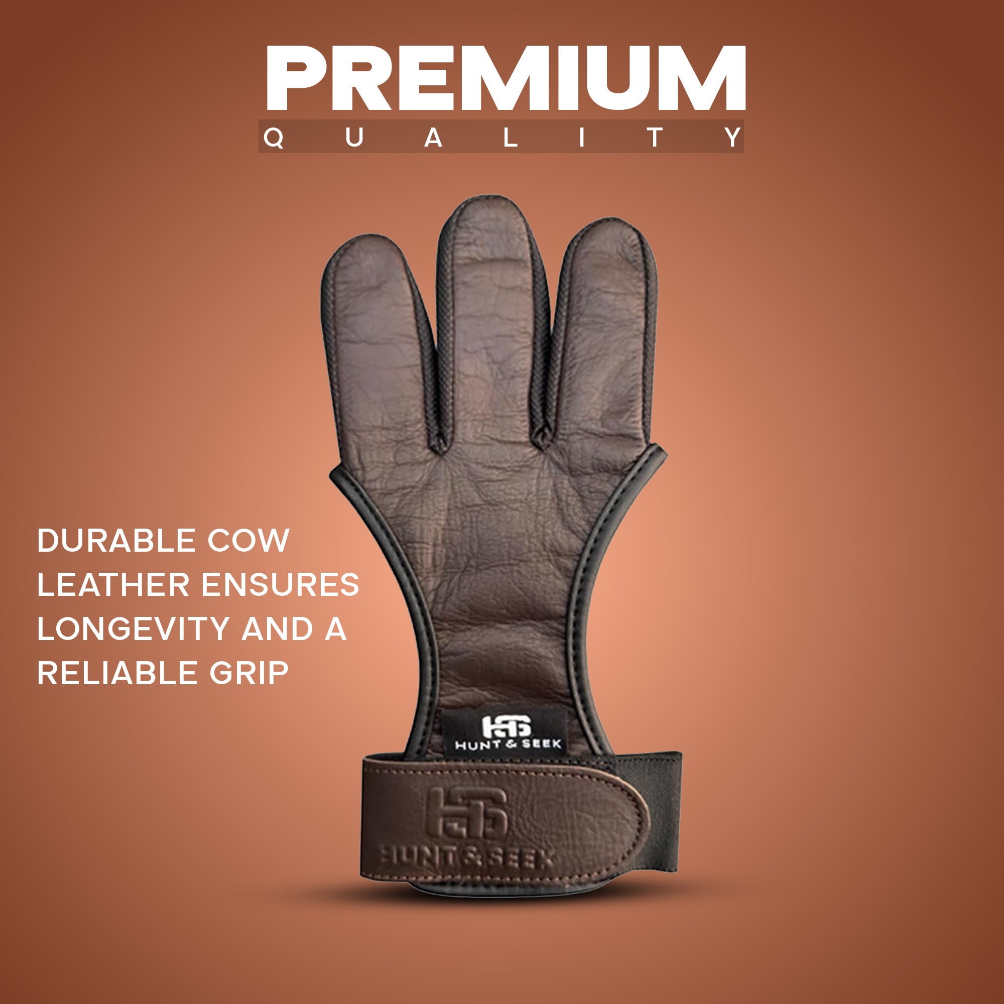 Three-Finger Cow Leather Archery Shooting Glove for Recurve & Compound Bow