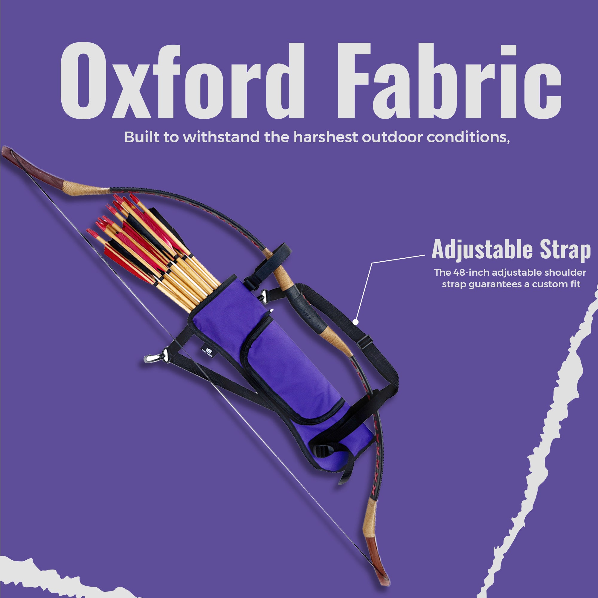 Oxford Fabric Shoulder or Side/Hip Arrow Quiver with Accessory Pocket