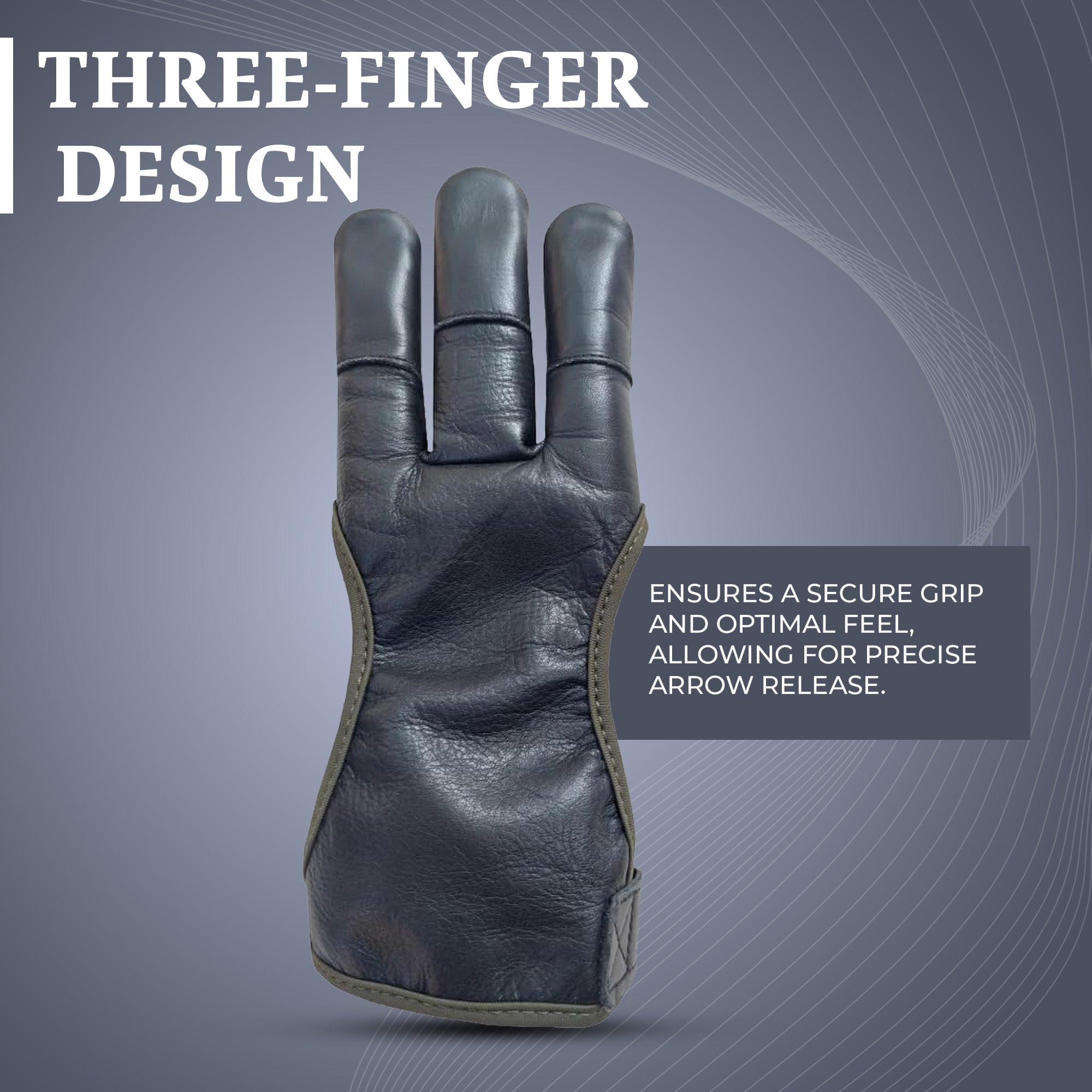 Three-Finger Cow Leather Shooting Glove for Recurve & Compound Bow