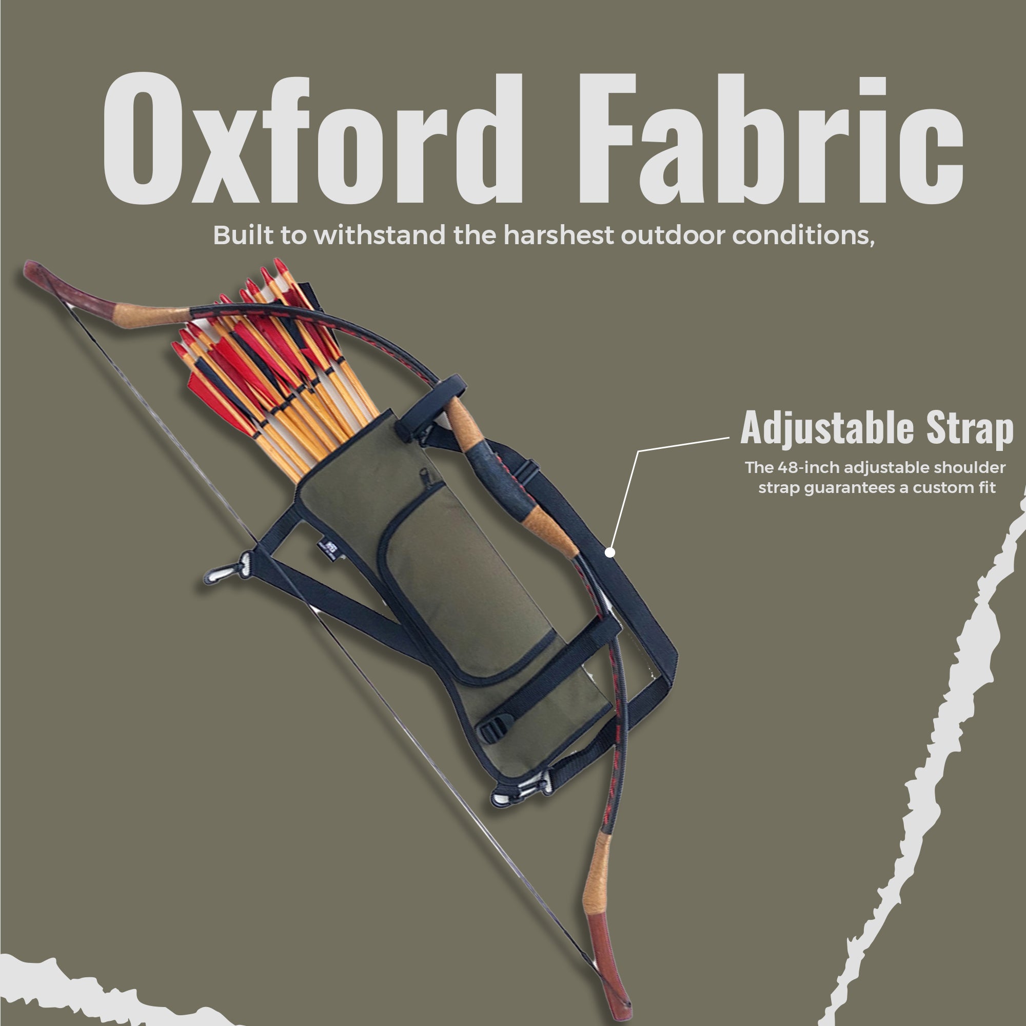Oxford Fabric Shoulder or Side/Hip Arrow Quiver with Accessory Pocket
