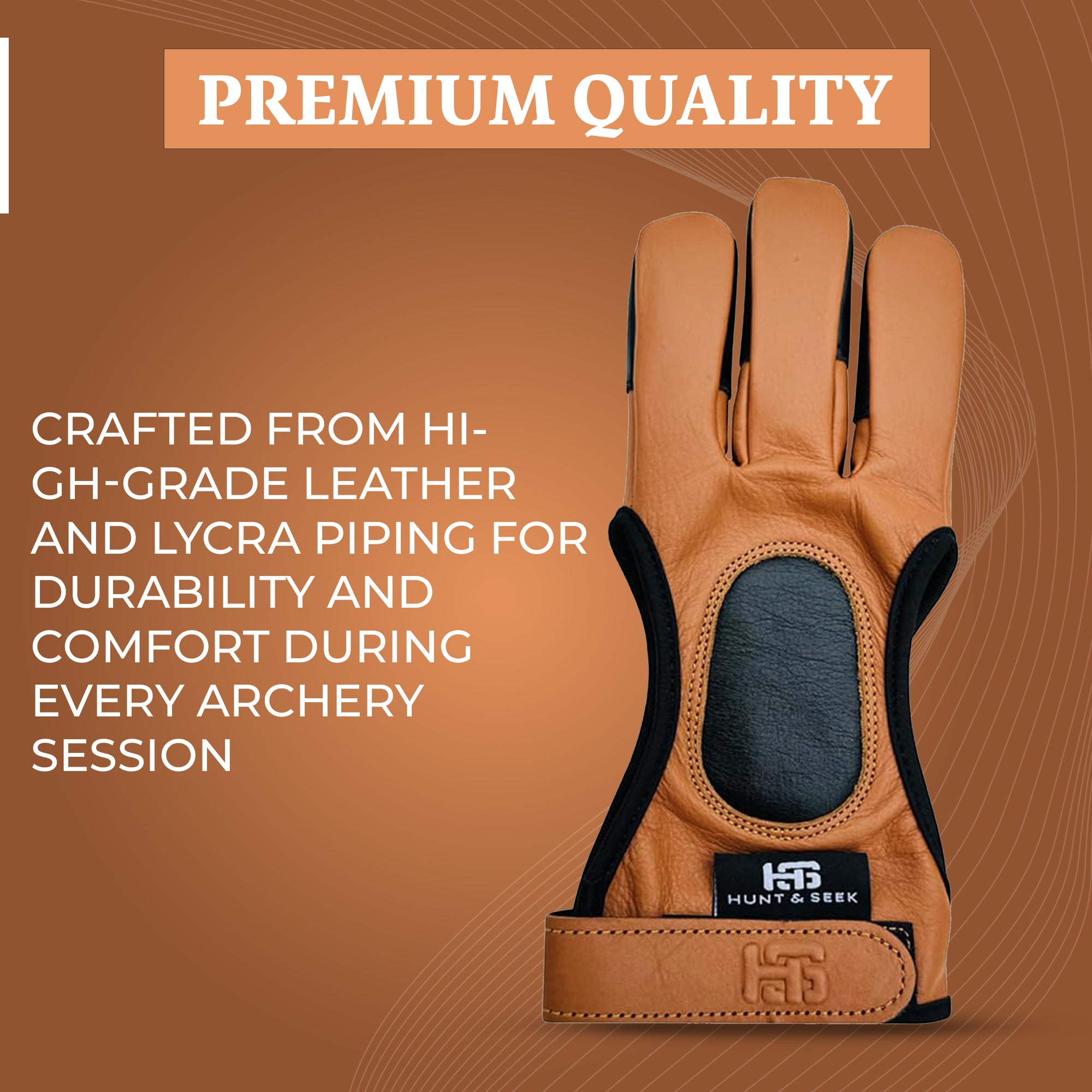 Three-Finger Cow Leather Shooting Glove for Recurve & Compound Bow