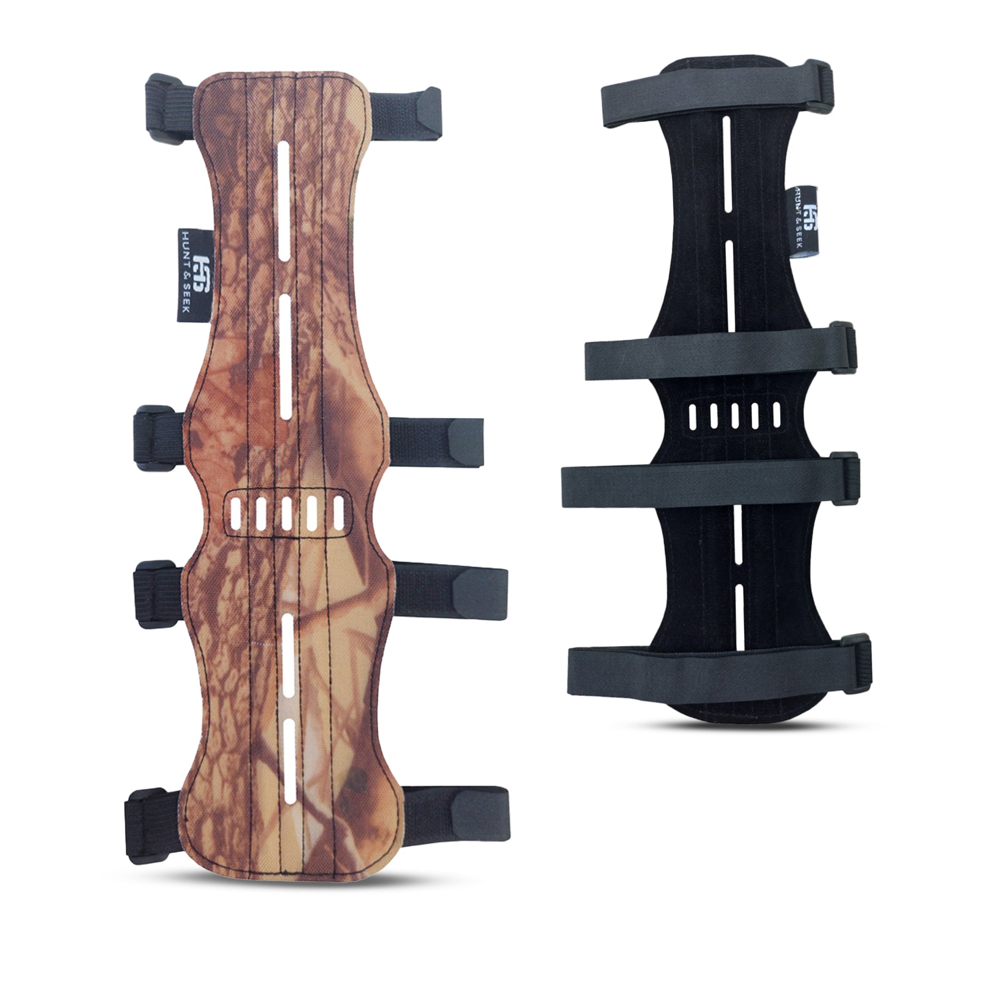 Fabric Archery Arm Guard With 4 Hook-and-Loop Adjustable Straps and Suede Leather Backing