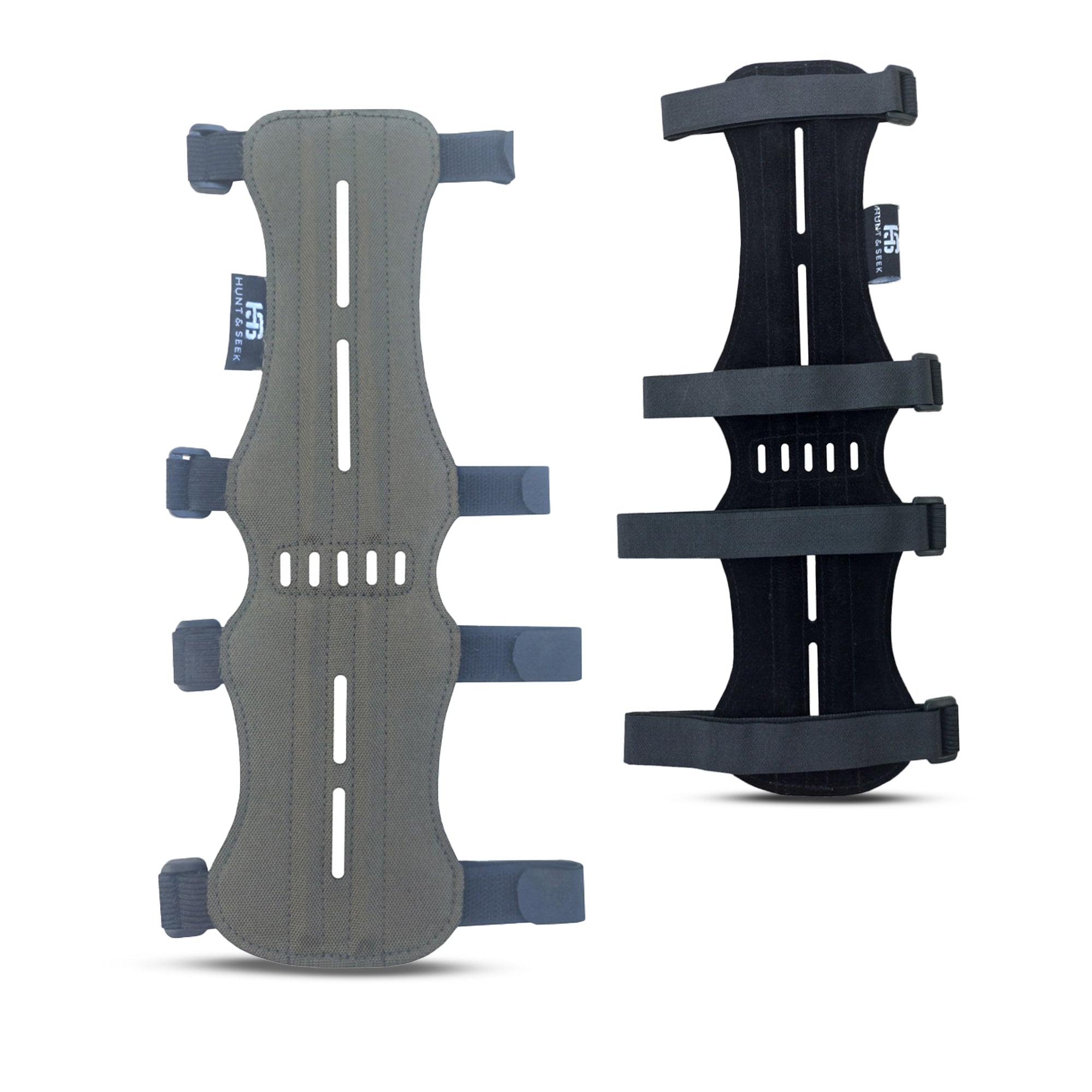 Fabric Archery Arm Guard With 4 Hook-and-Loop Adjustable Straps and Suede Leather Backing