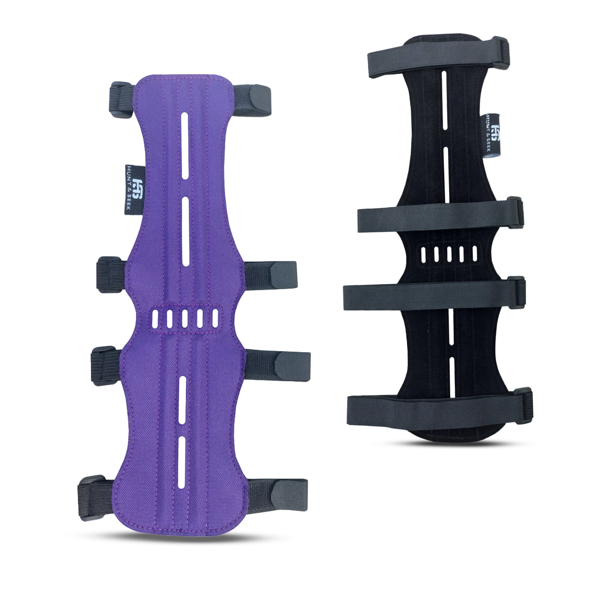 Fabric Archery Arm Guard With 4 Hook-and-Loop Adjustable Straps and Suede Leather Backing
