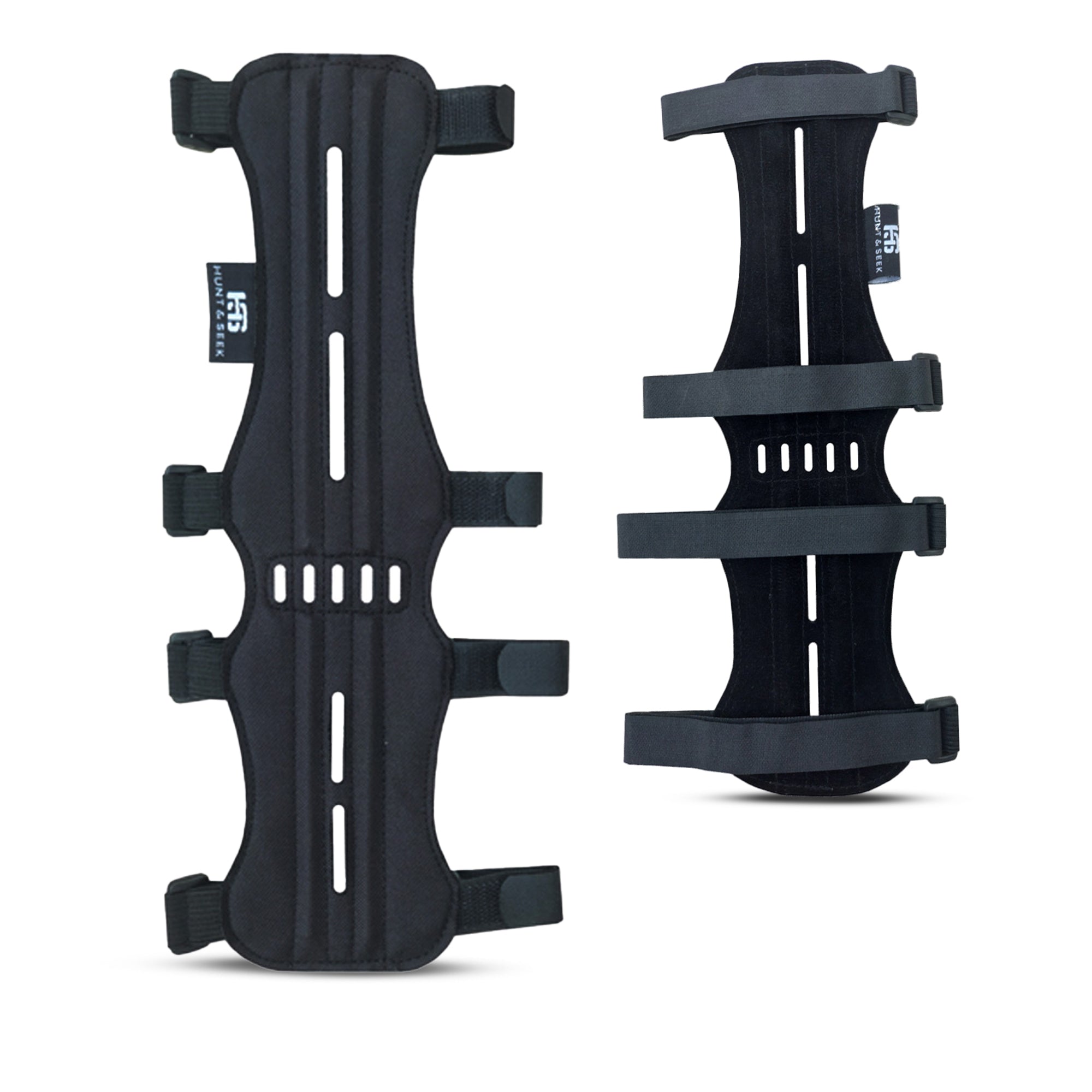 Fabric Archery Arm Guard With 4 Hook-and-Loop Adjustable Straps and Suede Leather Backing