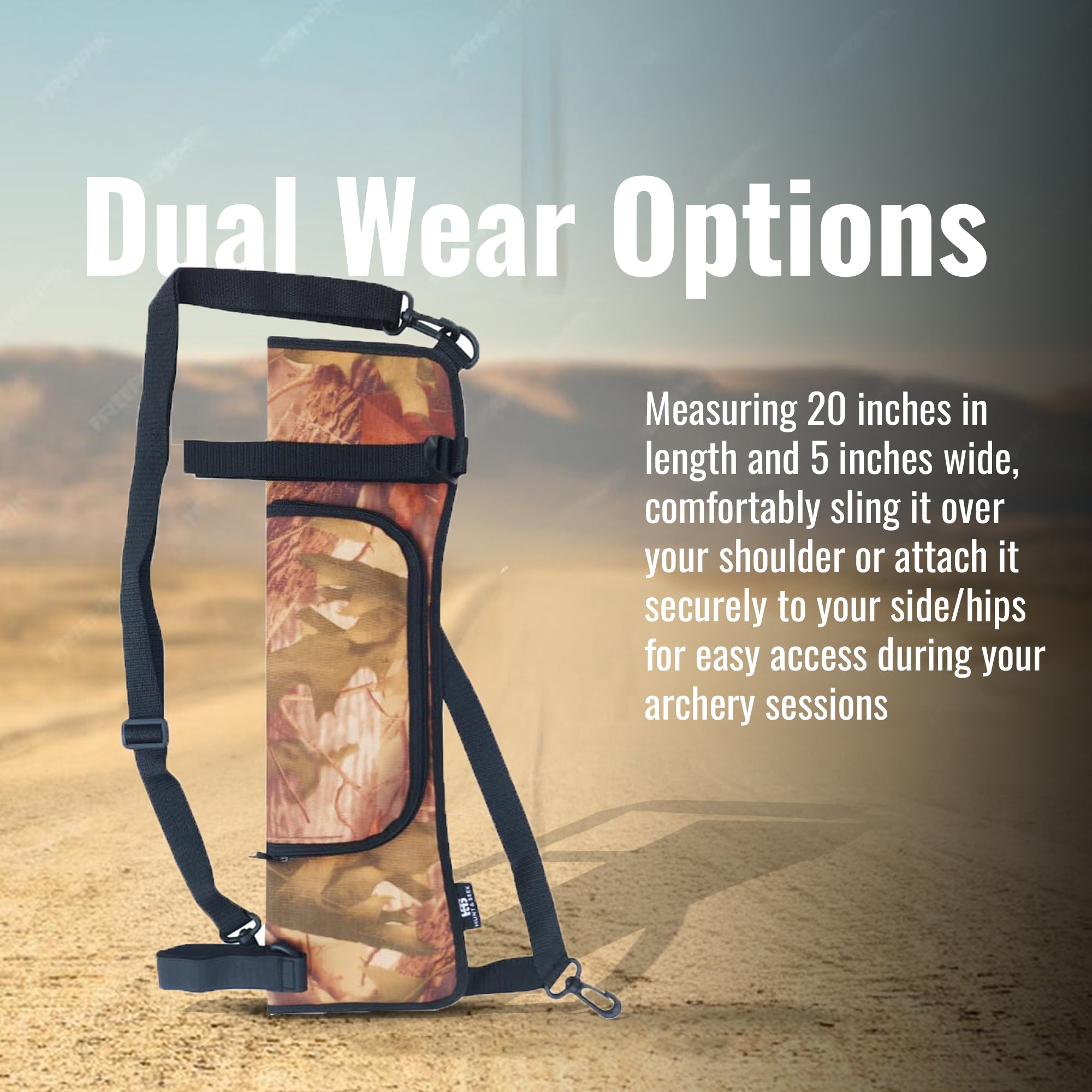 Oxford Fabric Shoulder or Side/Hip Arrow Quiver with Accessory Pocket