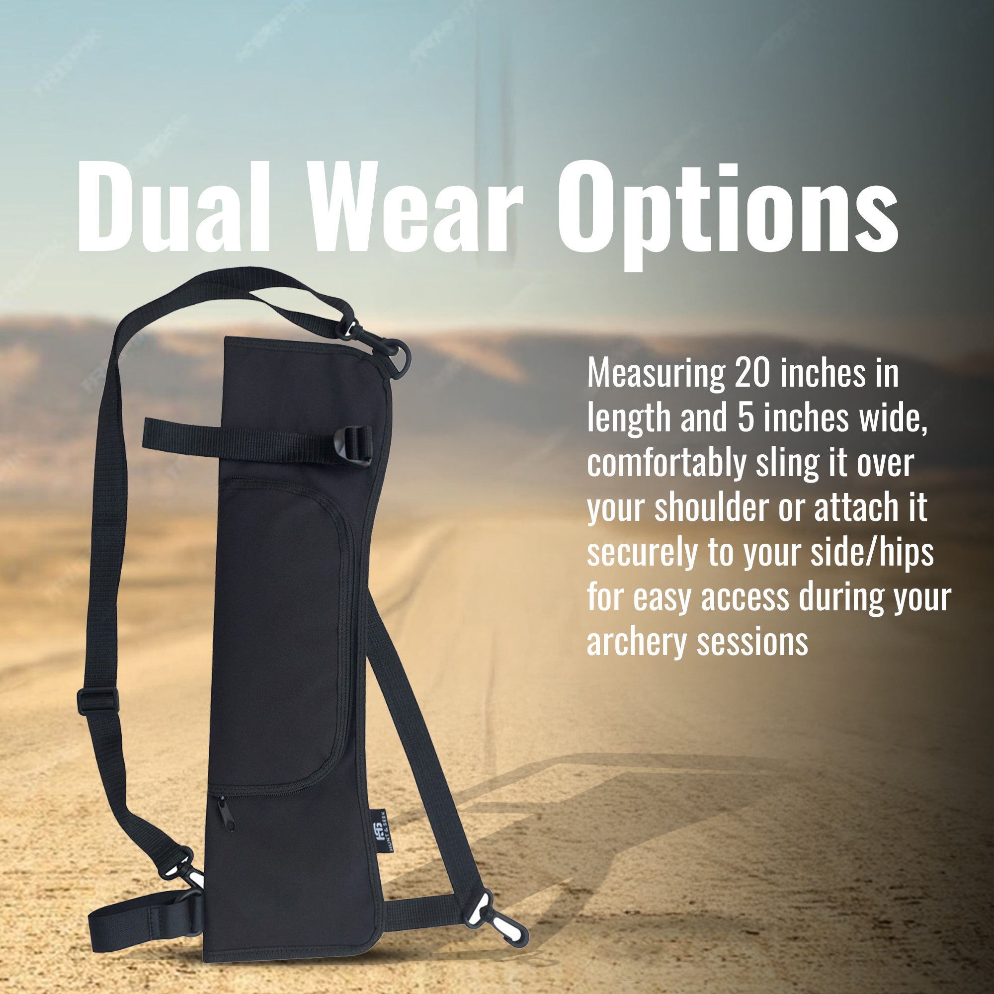 Oxford Fabric Shoulder or Side/Hip Arrow Quiver with Accessory Pocket