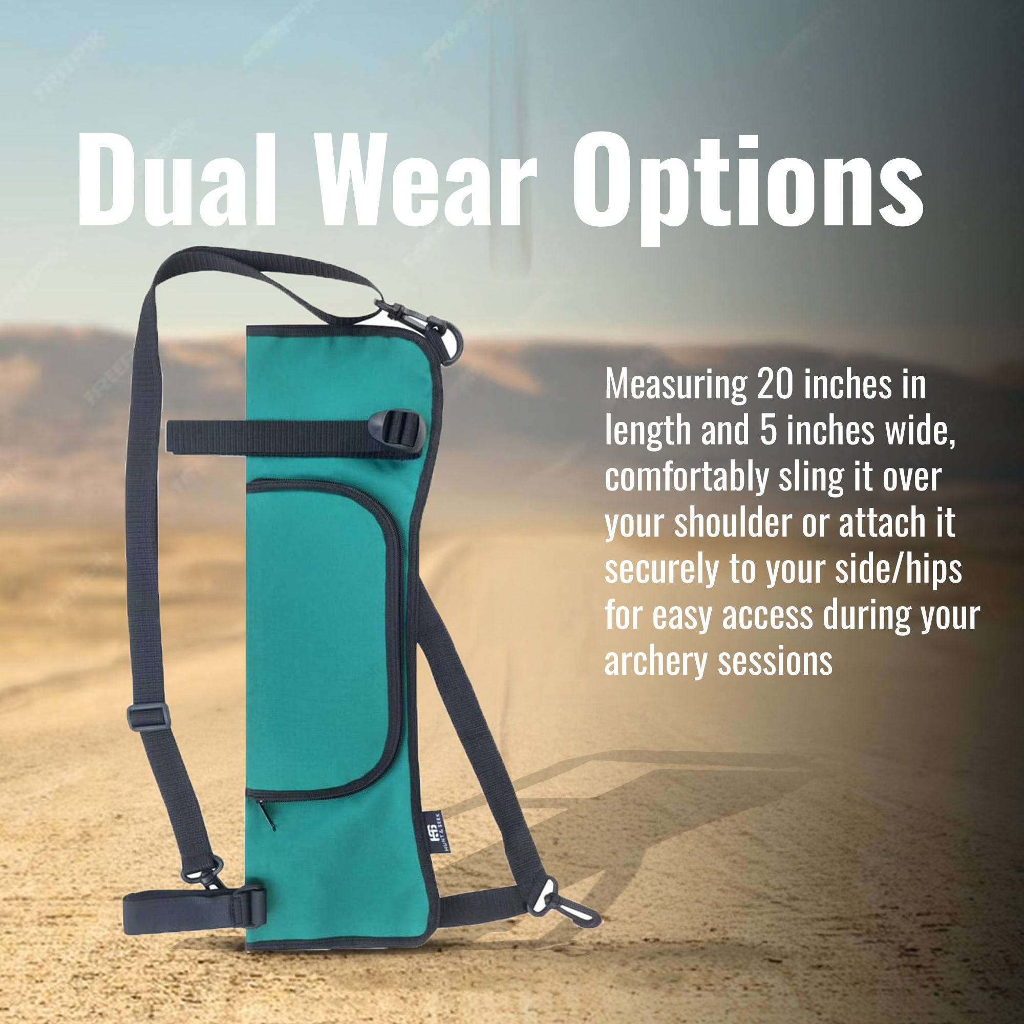 Oxford Fabric Shoulder or Side/Hip Arrow Quiver with Accessory Pocket