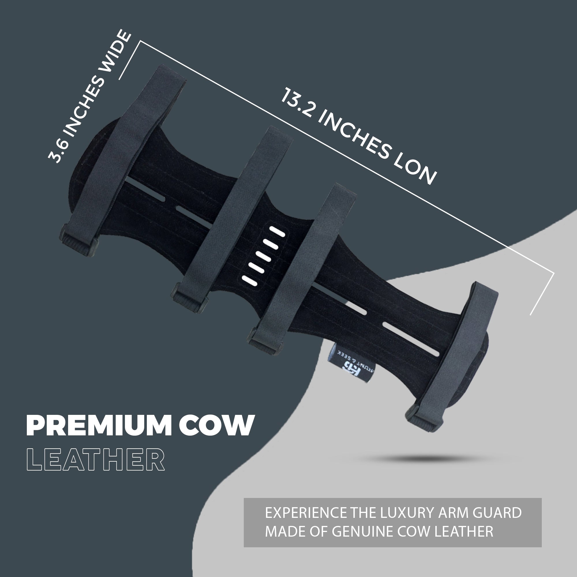 Fabric Archery Arm Guard With 4 Hook-and-Loop Adjustable Straps and Suede Leather Backing