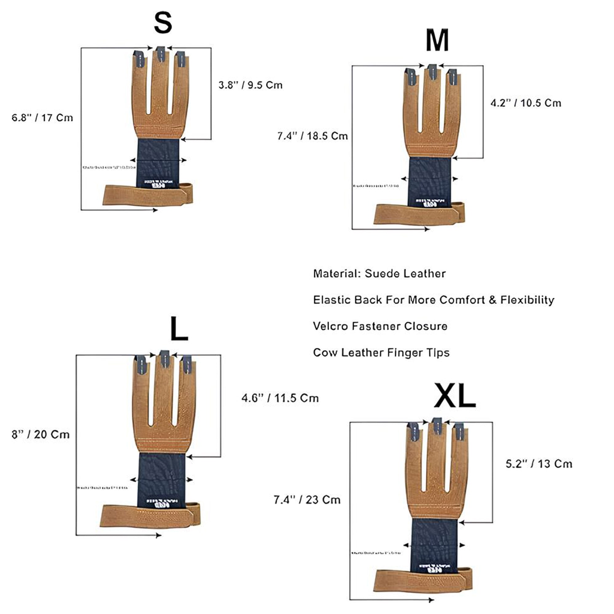 Three-Finger Premium Cow Sued Leather Shooting Glove - Unisex
