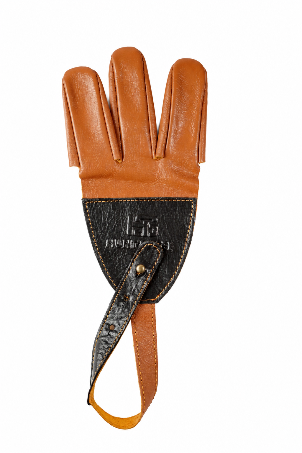 Hunt&Seek Premium Genuine Cow Leather 3-Finger Archery Shooting Glove – Adjustable Free-Size Finger Protector for Recurve Bow, Longbow, Traditional Archery & Hunting