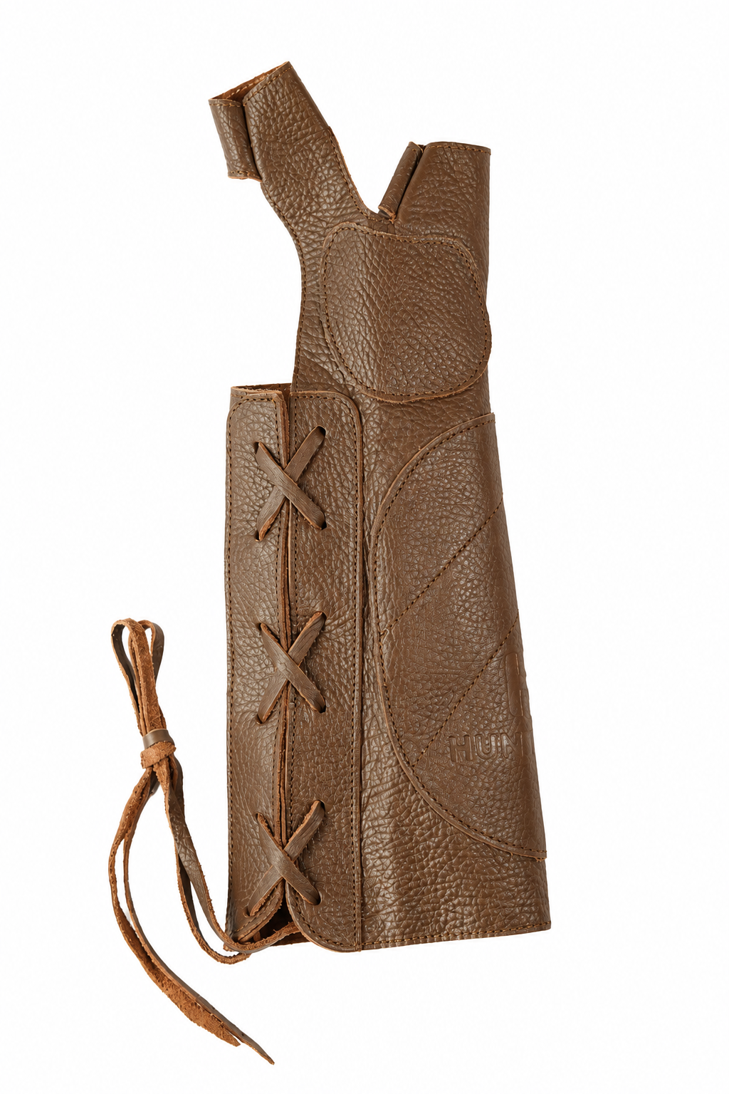 Premium Cow Leather Archery Bow Glove & Arm Guard Combo – Adjustable Lace-Up Forearm Protector with Built-In Bow Glove for Traditional Recurve and Longbow Hunting