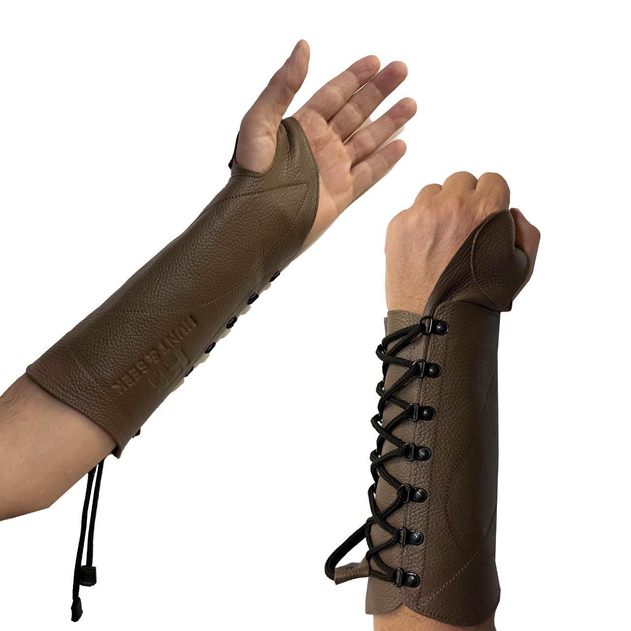 Premium Cow Leather Archery Arm Guards Bow Hand Gloves – Lace-Up Design for Comfort & Protection