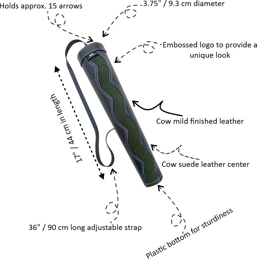 17-inches Back/Shoulder Arrow Quiver for Archery Hunting