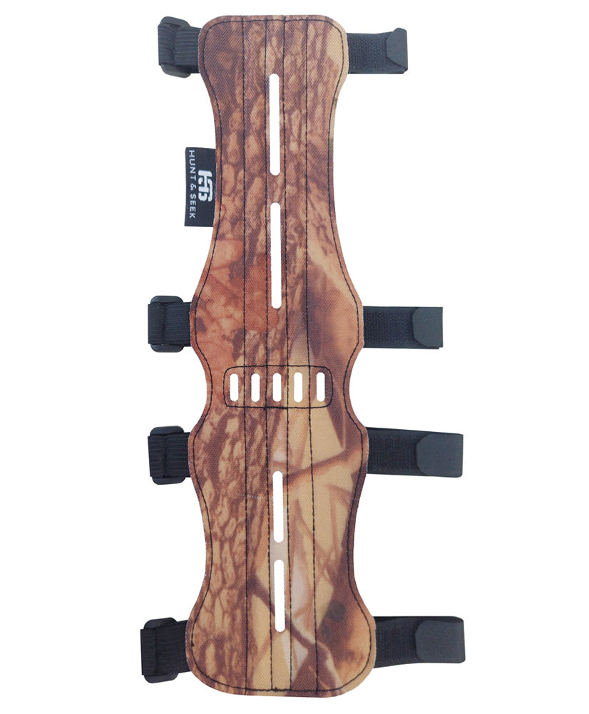 Fabric Archery Arm Guard With 4 Hook-and-Loop Adjustable Straps and Suede Leather Backing