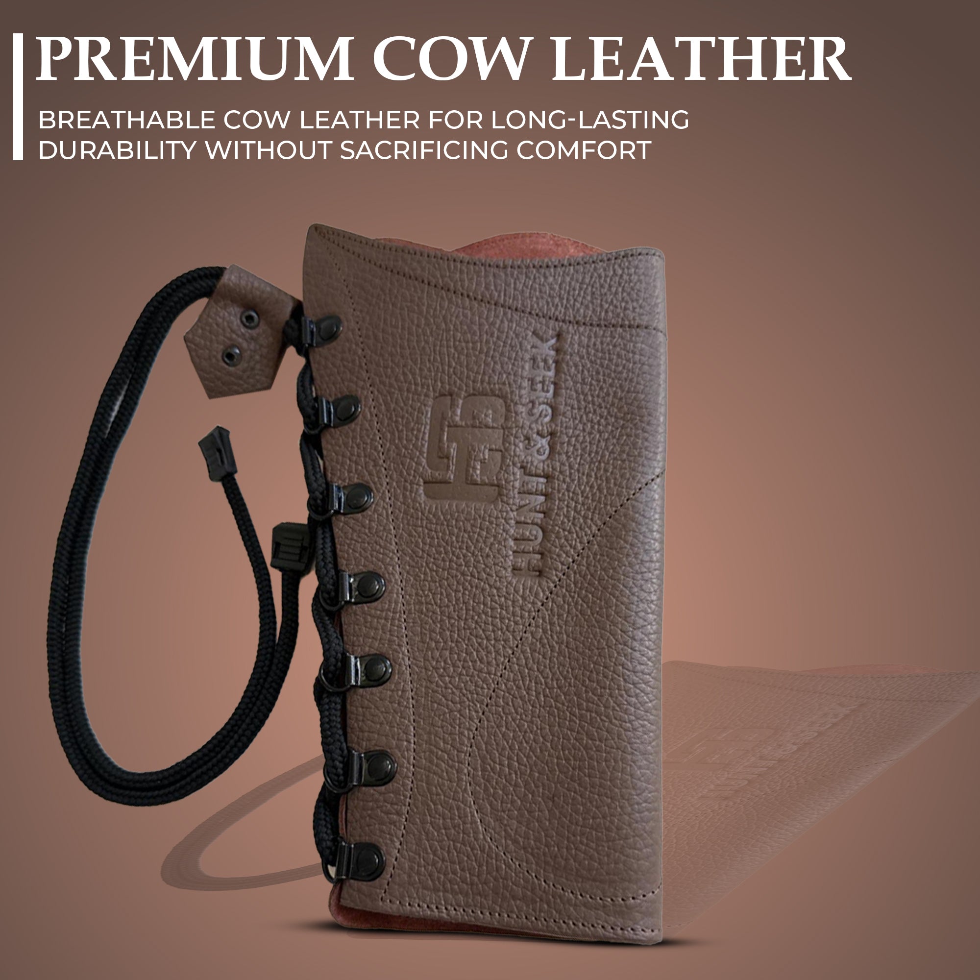 Premium Cow Leather Archery Arm Guard – Lace-Up Design for Comfort &amp; Protection