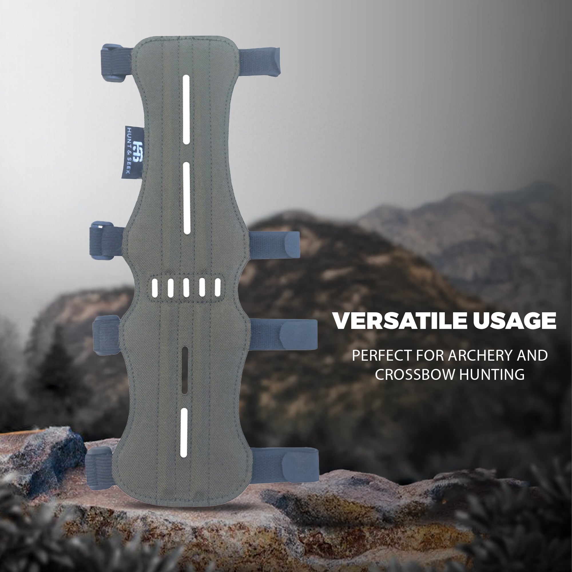 Fabric Archery Arm Guard With 4 Hook-and-Loop Adjustable Straps and Suede Leather Backing