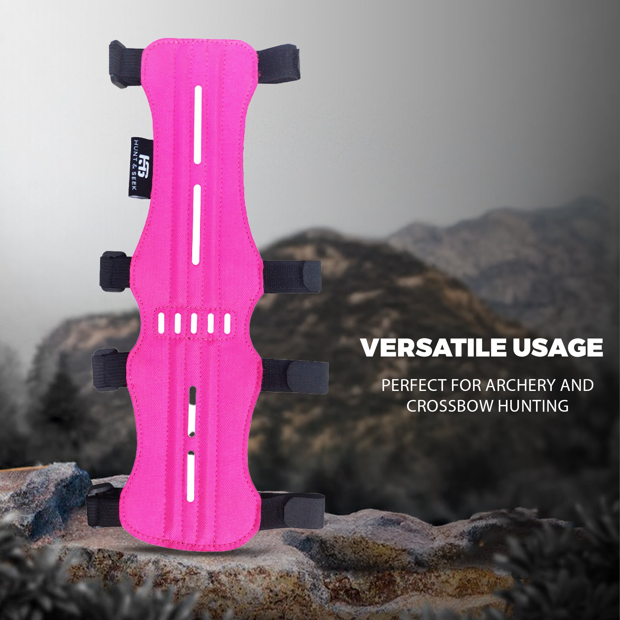 Fabric Archery Arm Guard With 4 Hook-and-Loop Adjustable Straps and Suede Leather Backing