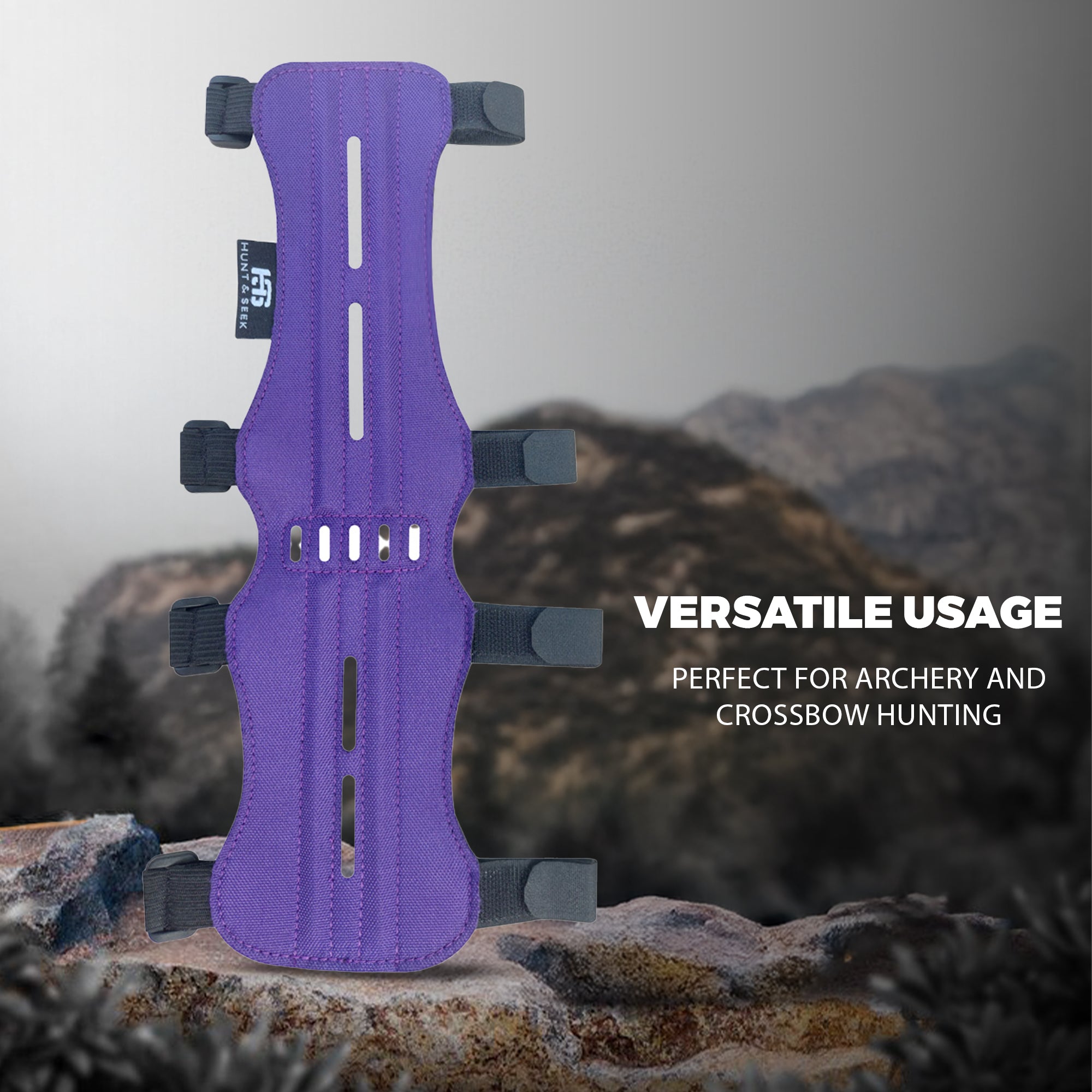 Fabric Archery Arm Guard With 4 Hook-and-Loop Adjustable Straps and Suede Leather Backing