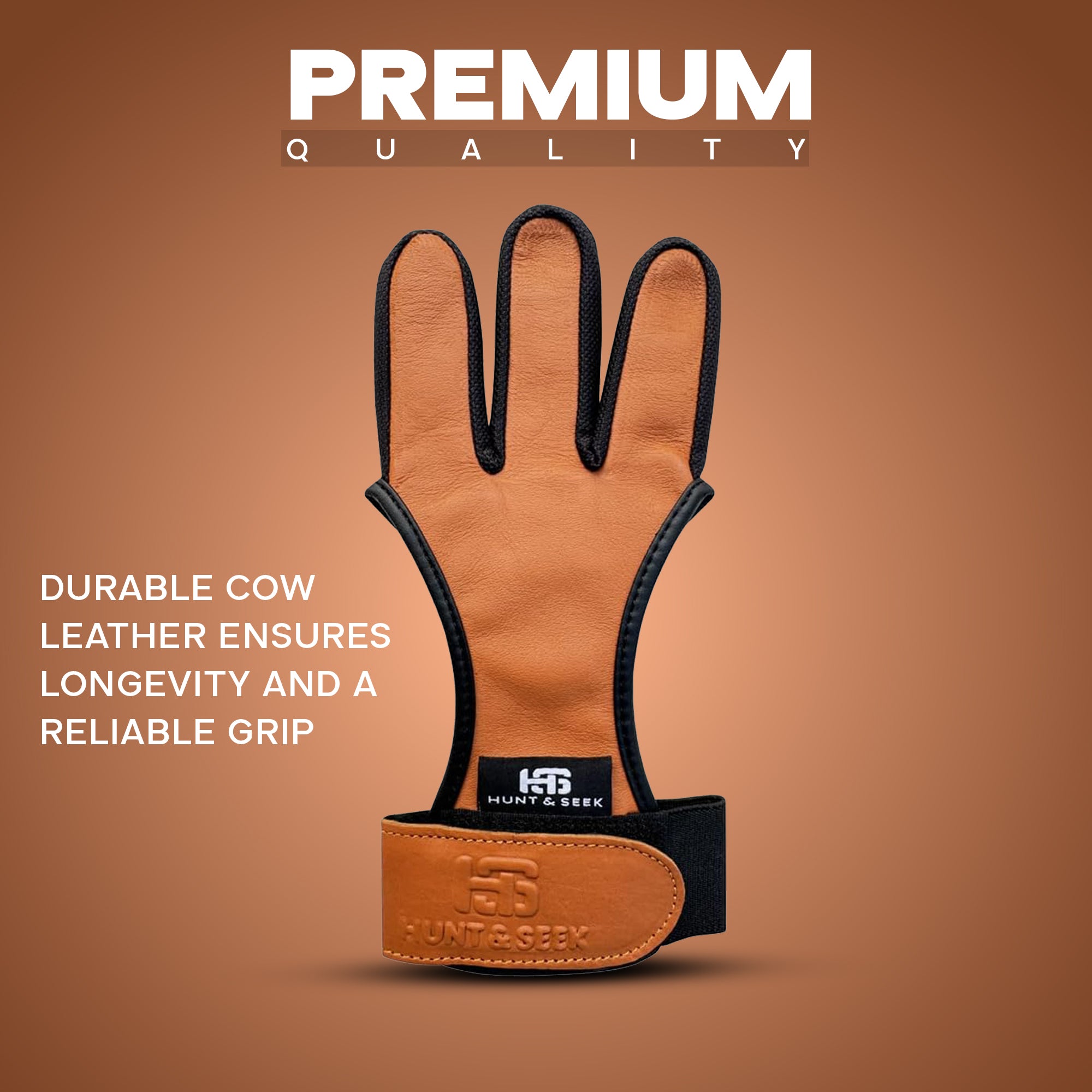 Three-Finger Cow Leather Archery Shooting Glove for Recurve & Compound Bow