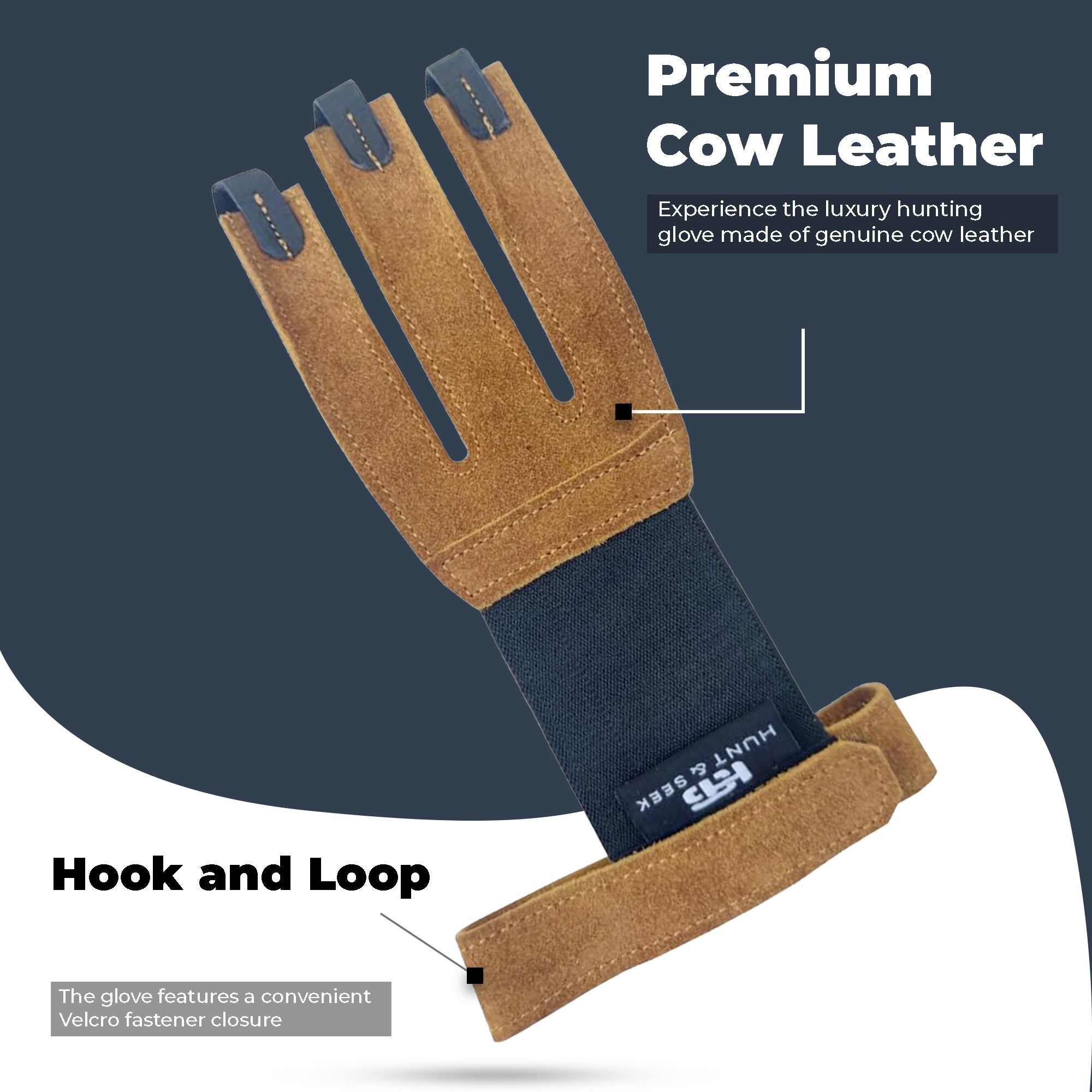 Three-Finger Premium Cow Sued Leather Shooting Glove - Unisex