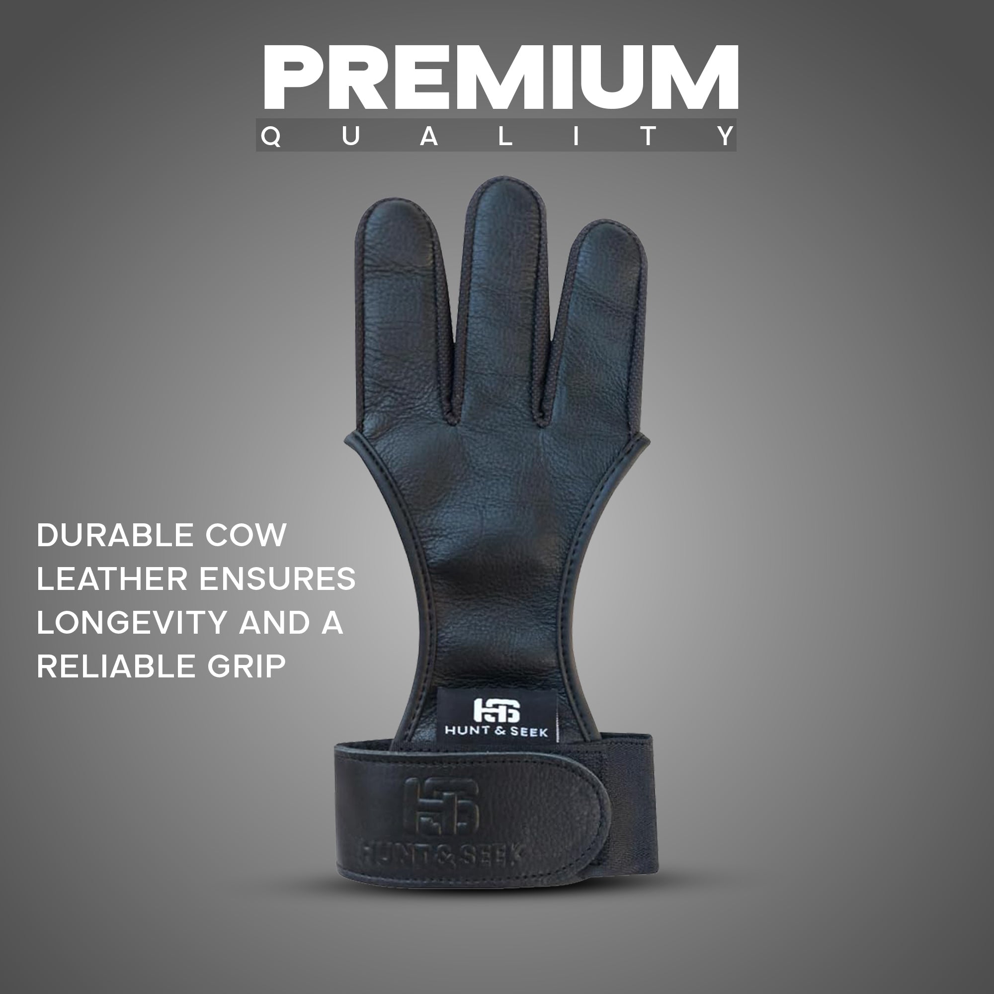 Three-Finger Cow Leather Archery Shooting Glove for Recurve & Compound Bow