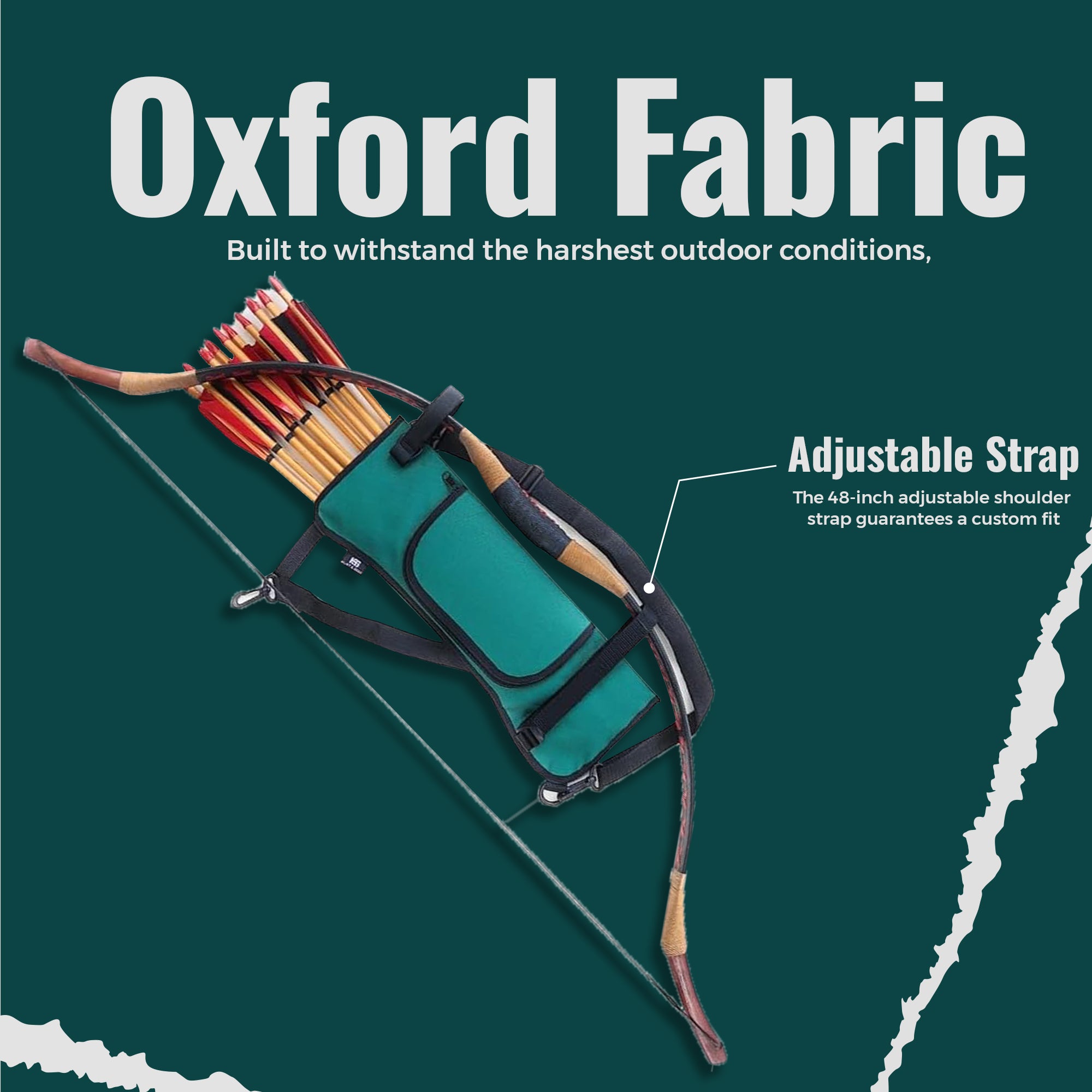 Oxford Fabric Shoulder or Side/Hip Arrow Quiver with Accessory Pocket