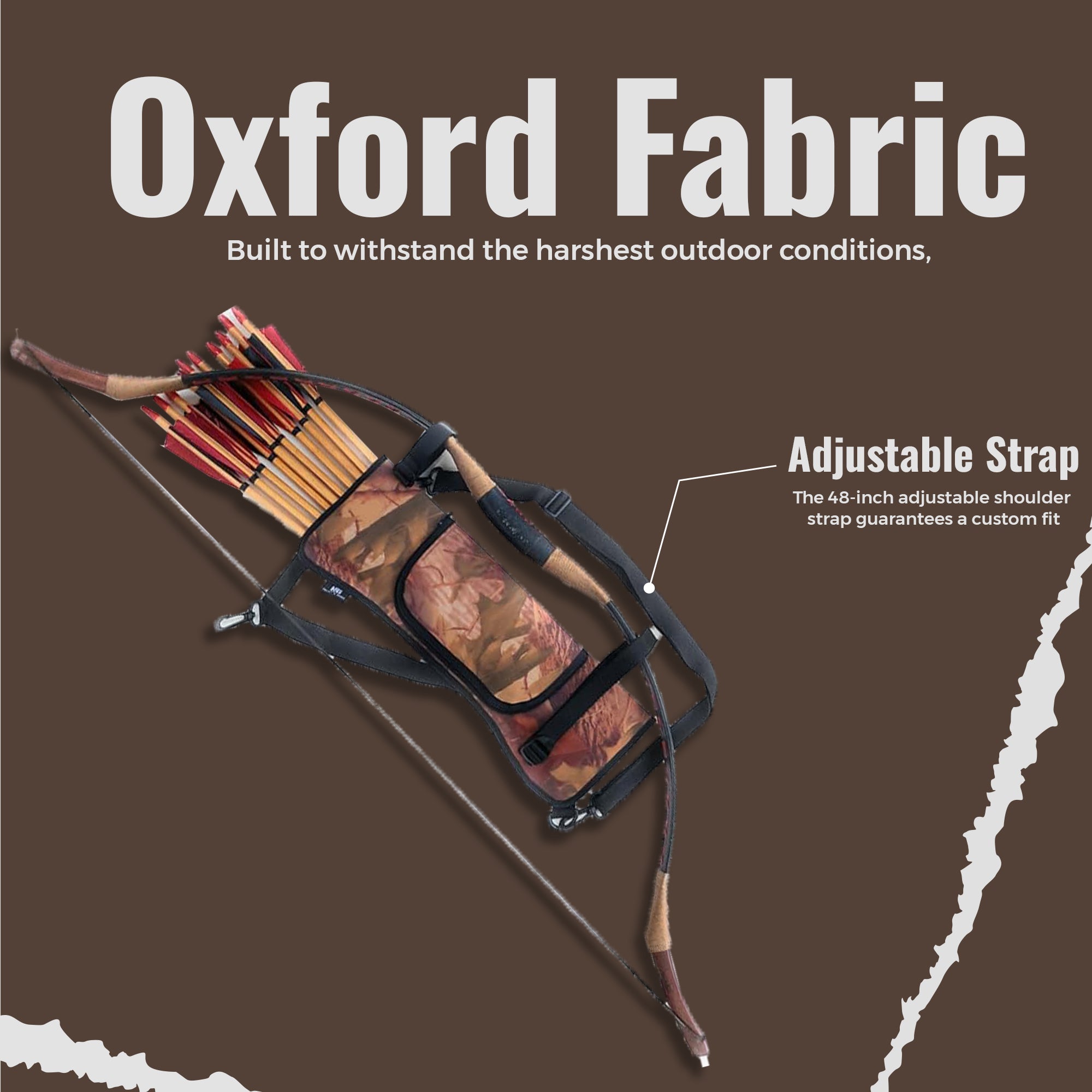 Oxford Fabric Shoulder or Side/Hip Arrow Quiver with Accessory Pocket