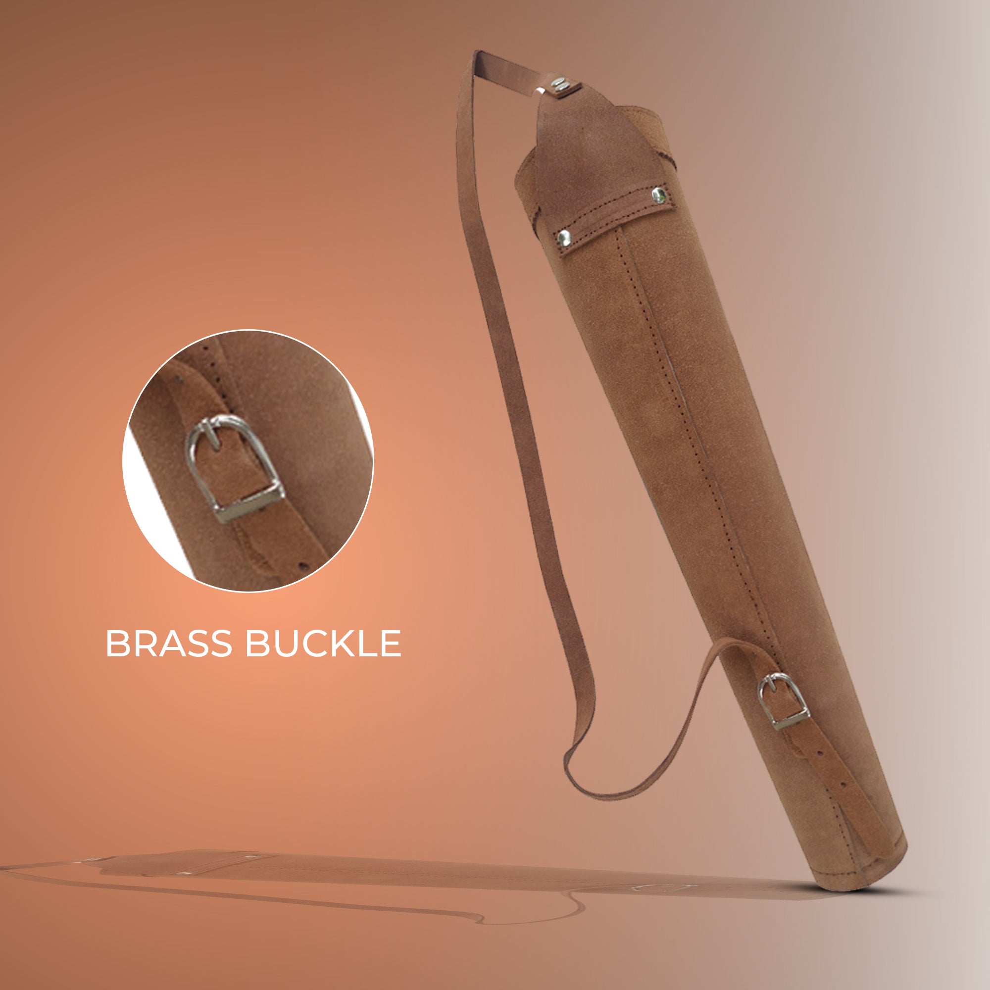 17-inches Cow Suede Leather Back/Shoulder Arrow Quiver