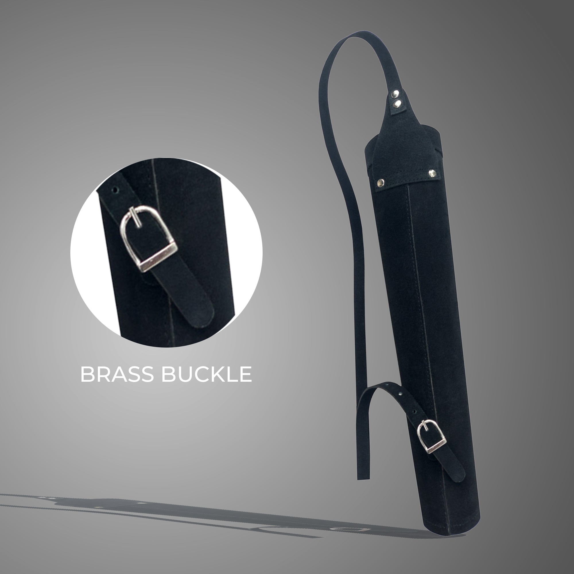 17-inches Cow Suede Leather Back/Shoulder Arrow Quiver