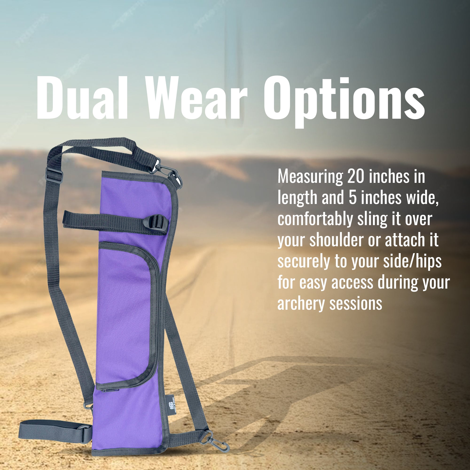 Oxford Fabric Shoulder or Side/Hip Arrow Quiver with Accessory Pocket