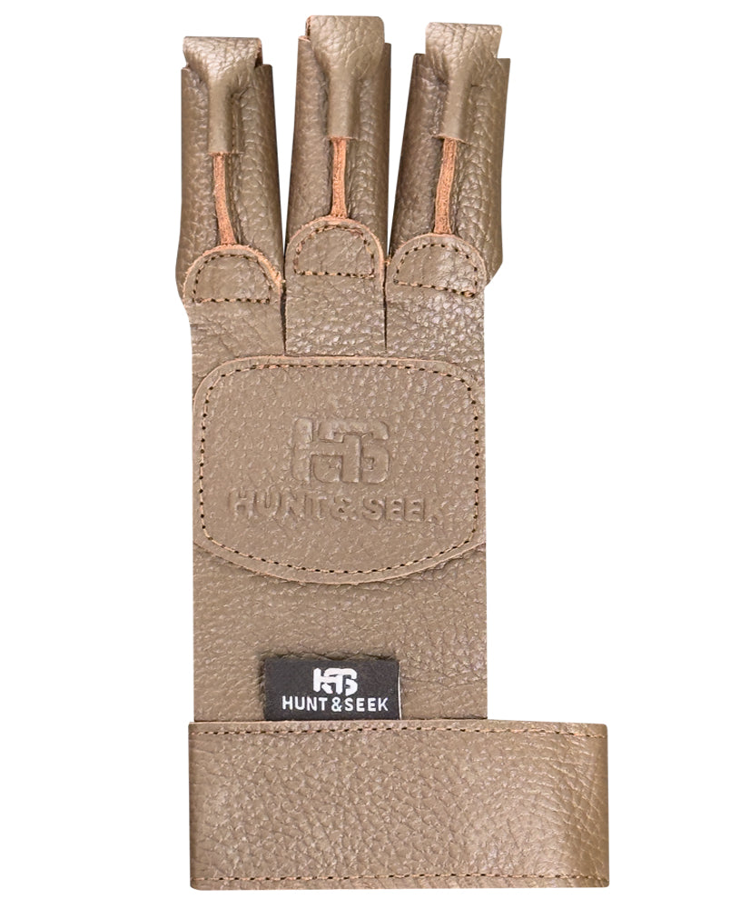Premium Cow Leather 3-Finger Ambidextrous Archery Shooting Glove – Adjustable Wrist Strap for Recurve, Longbow & Traditional Bow Hunting