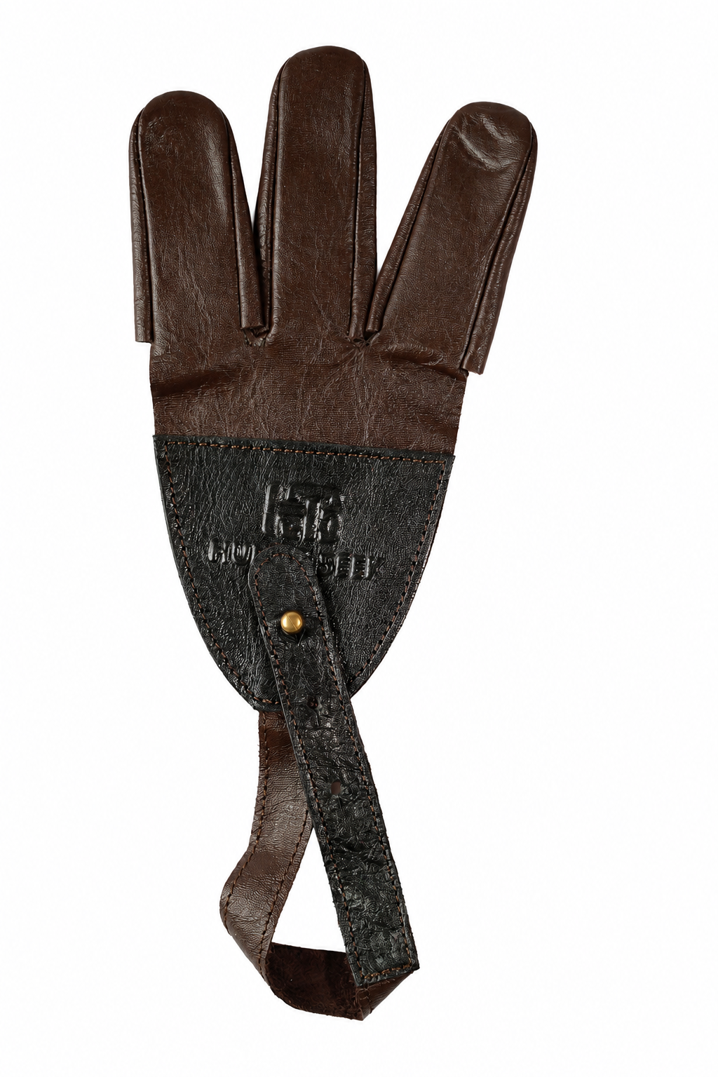 Hunt&Seek Premium Genuine Cow Leather 3-Finger Archery Shooting Glove – Adjustable Free-Size Finger Protector for Recurve Bow, Longbow, Traditional Archery & Hunting
