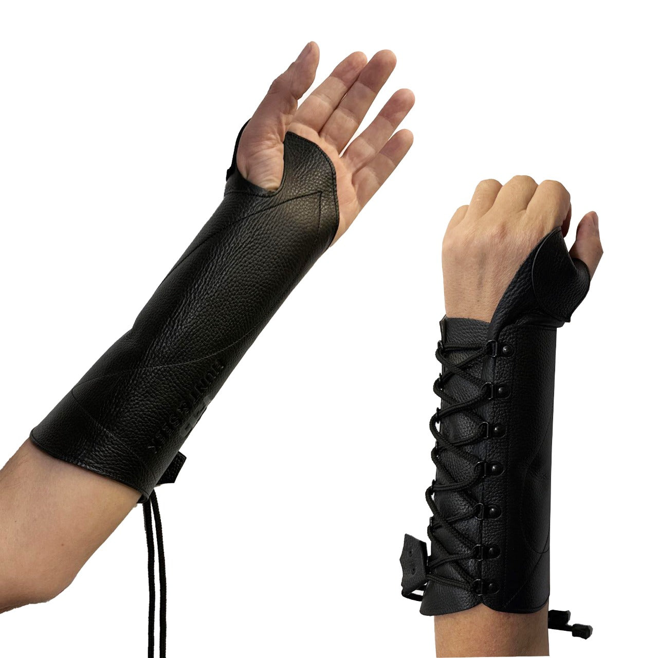 Premium Cow Leather Archery Arm Guards Bow Hand Gloves – Lace-Up Design for Comfort & Protection