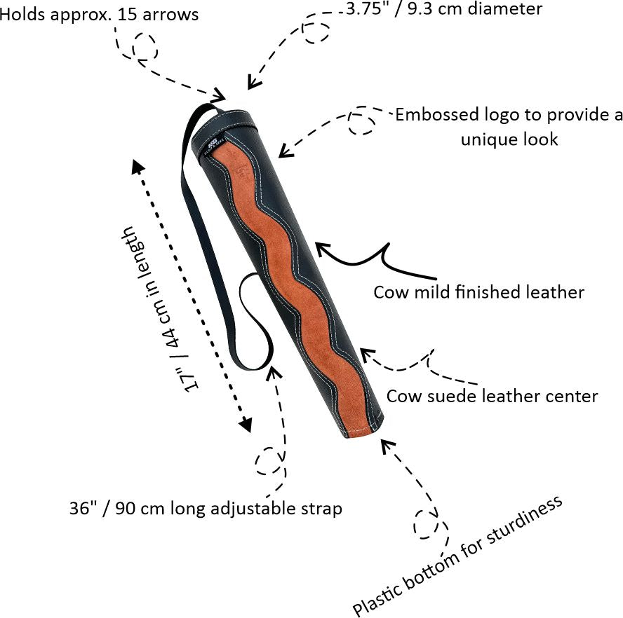 17-inches Back/Shoulder Arrow Quiver for Archery Hunting
