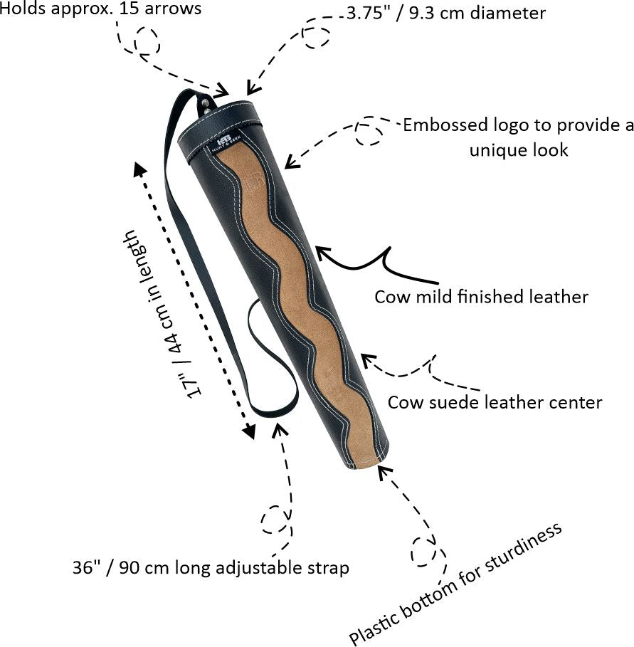 17-inches Back/Shoulder Arrow Quiver for Archery Hunting