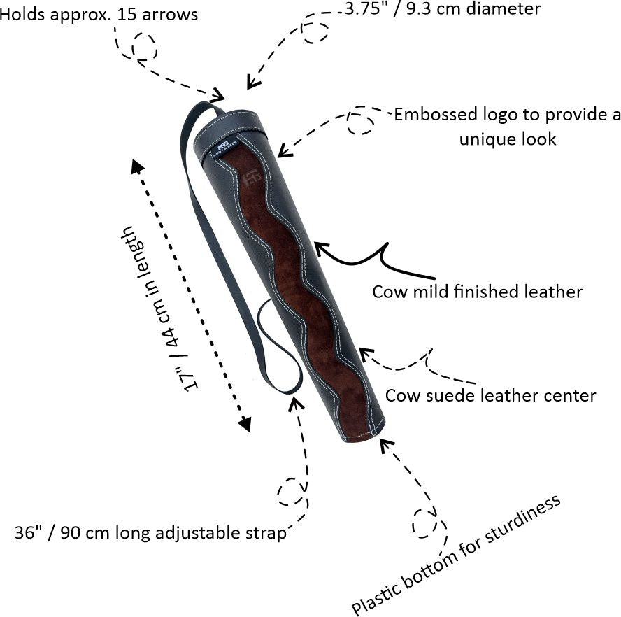 17-inches Back/Shoulder Arrow Quiver for Archery Hunting