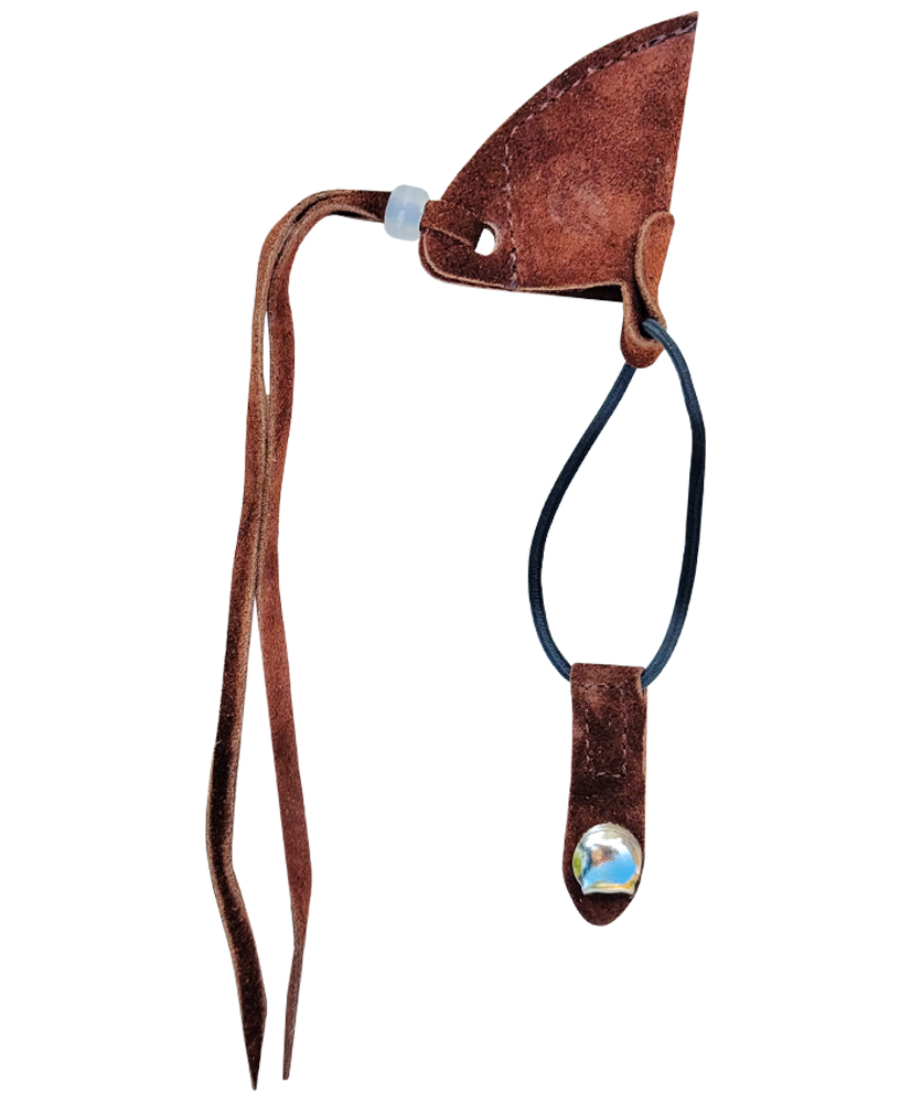 Traditional Bow String Keeper Premium Leather Archery Accessory Elastic Cord with Metal Hook for Recurve & Longbow